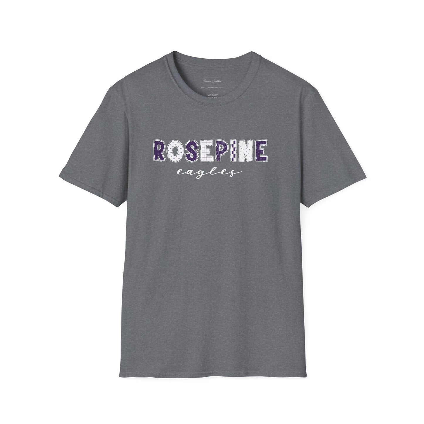 Gildan Rosepine Eagles Unisex Softstyle T-Shirt, Cute Graphic Tee, Team Spirit Shirt, Casual Wear, Gift for Fans
