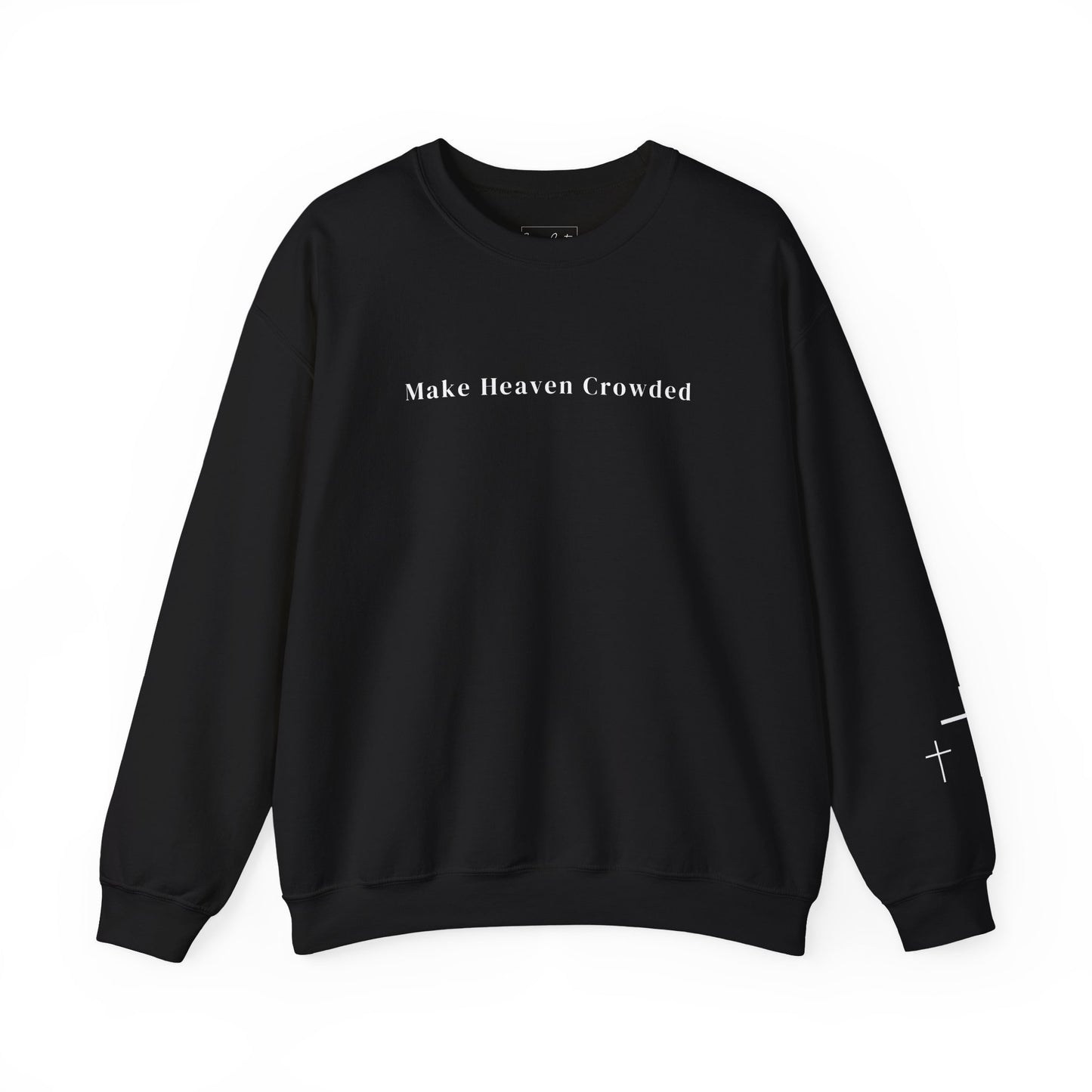 Gildan Make Heaven Crowded Minimalist Inspirational Crewneck Sweatshirt | Unisex, Cozy Fashion, Gift for Her, Casual Wear, Comfort Sweatshirt