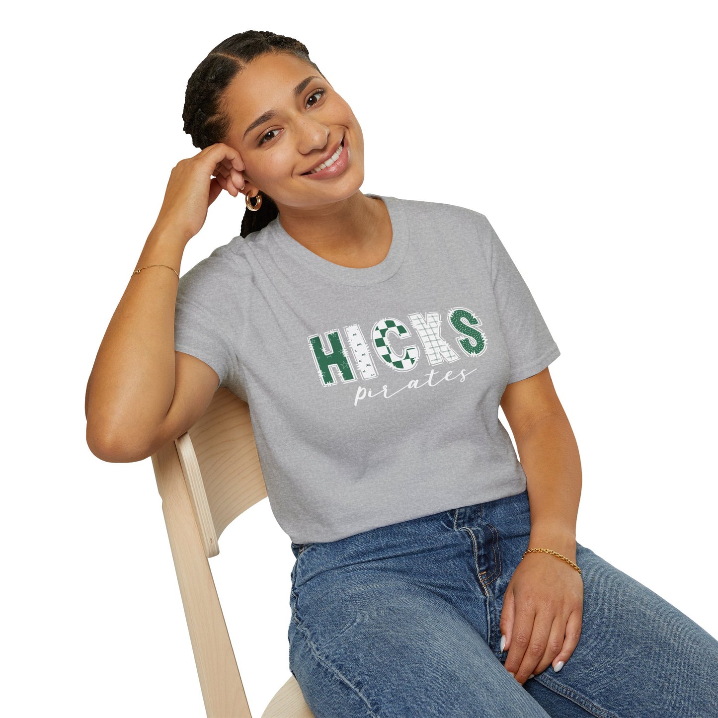 Gildan Hicks Pirates Unisex Softstyle T-Shirt, Cute Graphic Tee, Team Spirit Shirt, Casual Wear, Gift for Fans