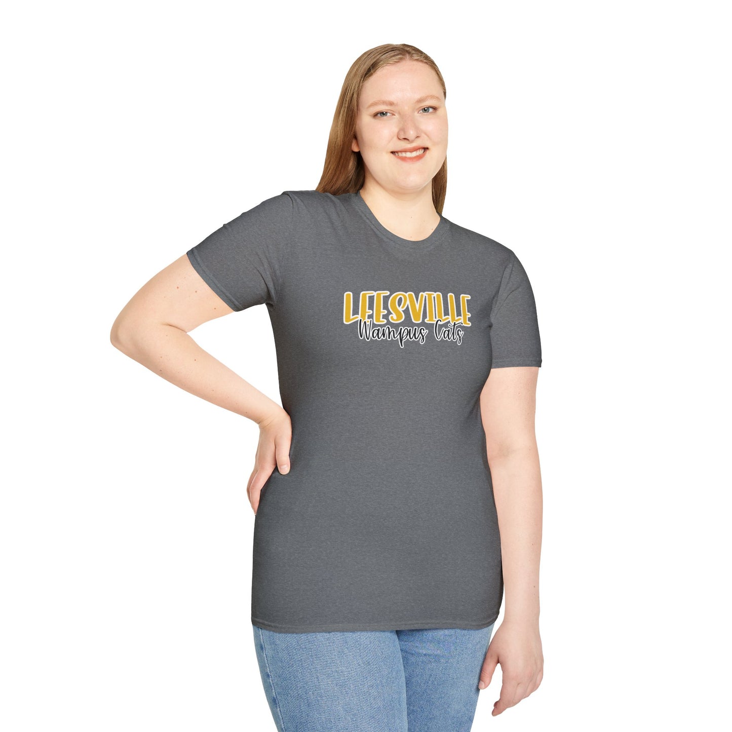 Copy of Gildan Leesville Wampus Cats Style 2 Unisex Softstyle T-Shirt, Cute Graphic Tee, Team Spirit Shirt, Casual Wear, Gift for Fans