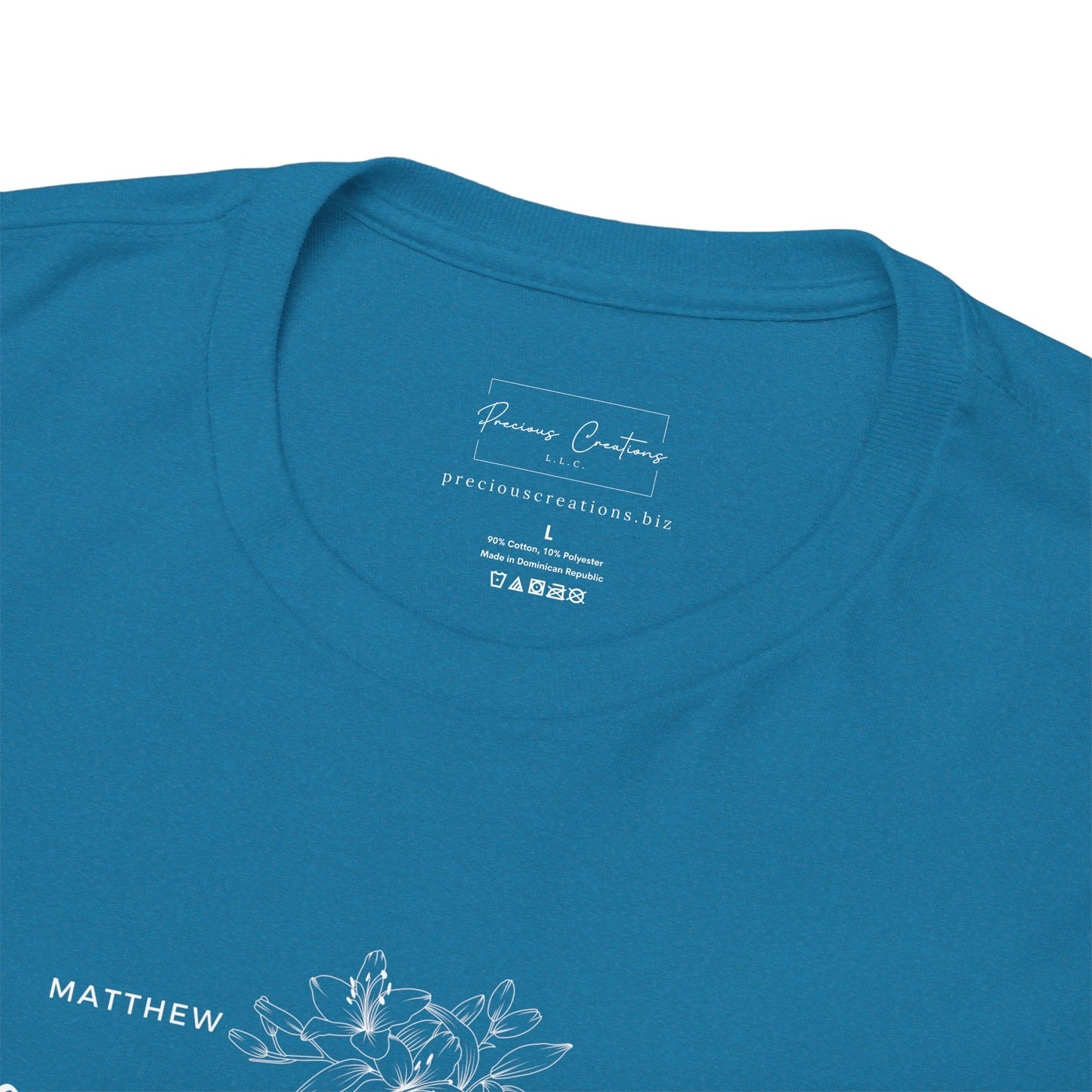 Gildan Unisex Heavy Cotton Tee with 'Consider the Lilies' Design | Casual Wear, Gifts, Inspirational Apparel, Everyday Comfort