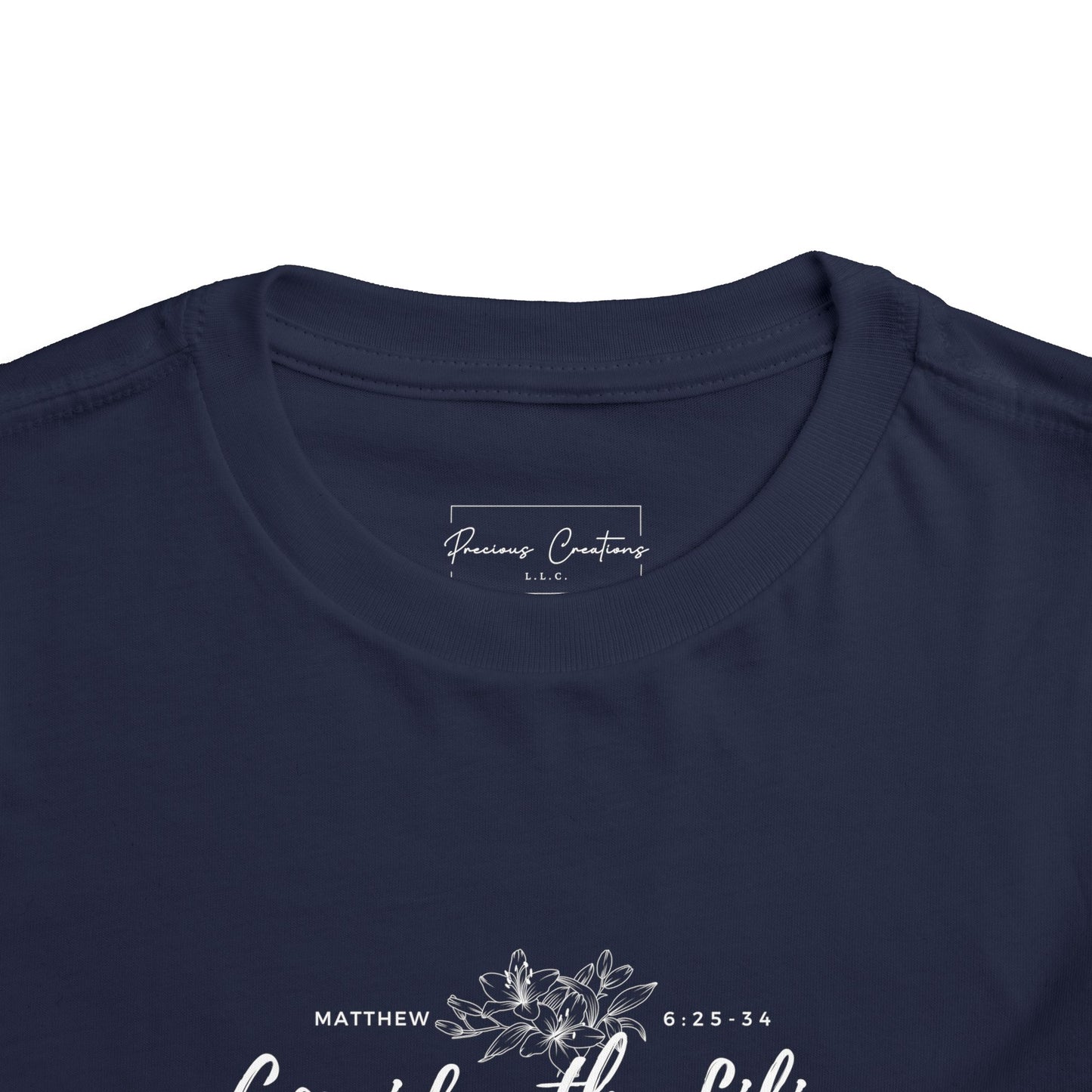 Bella + Canvas Toddler Inspirational Tee - "Consider the Lilies" - Cute Kids Shirt, Birthday Gift, Everyday Wear, Family Matching, Nature Lover