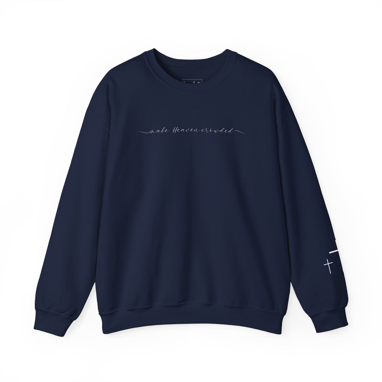 Gildan Make Heaven Crowded Minimalist Inspirational Crewneck Sweatshirt | Unisex, Cozy Fashion, Gift for Her, Casual Wear, Comfort Sweatshirt