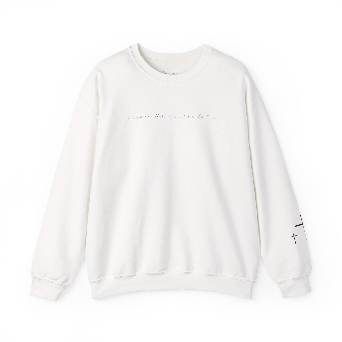Gildan Make Heaven Crowded Minimalist Inspirational Crewneck Sweatshirt | Unisex, Cozy Fashion, Gift for Her, Casual Wear, Comfort Sweatshirt