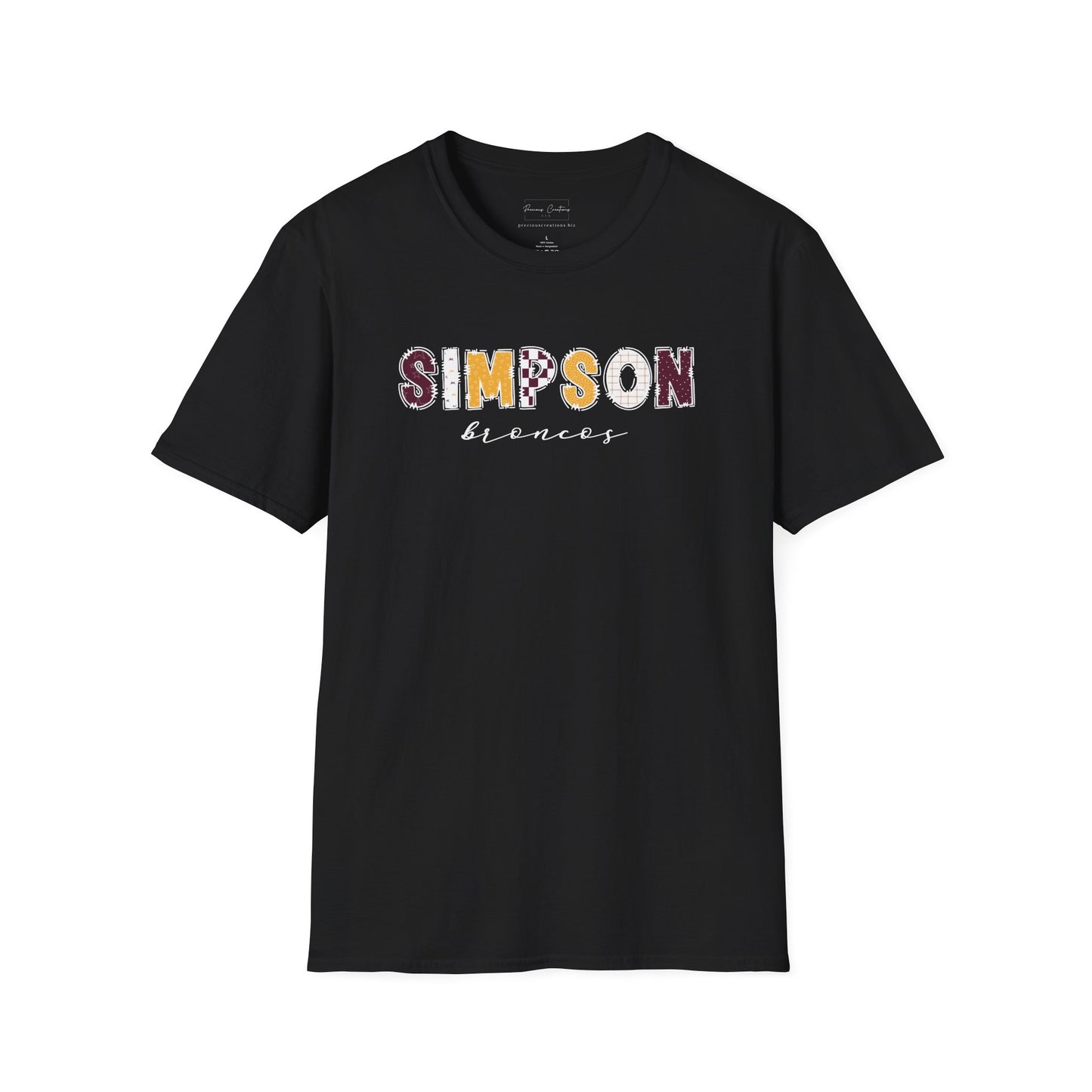 Gildan Simpson Broncos Unisex Softstyle T-Shirt, Cute Graphic Tee, Team Spirit Shirt, Casual Wear, Gift for Fans