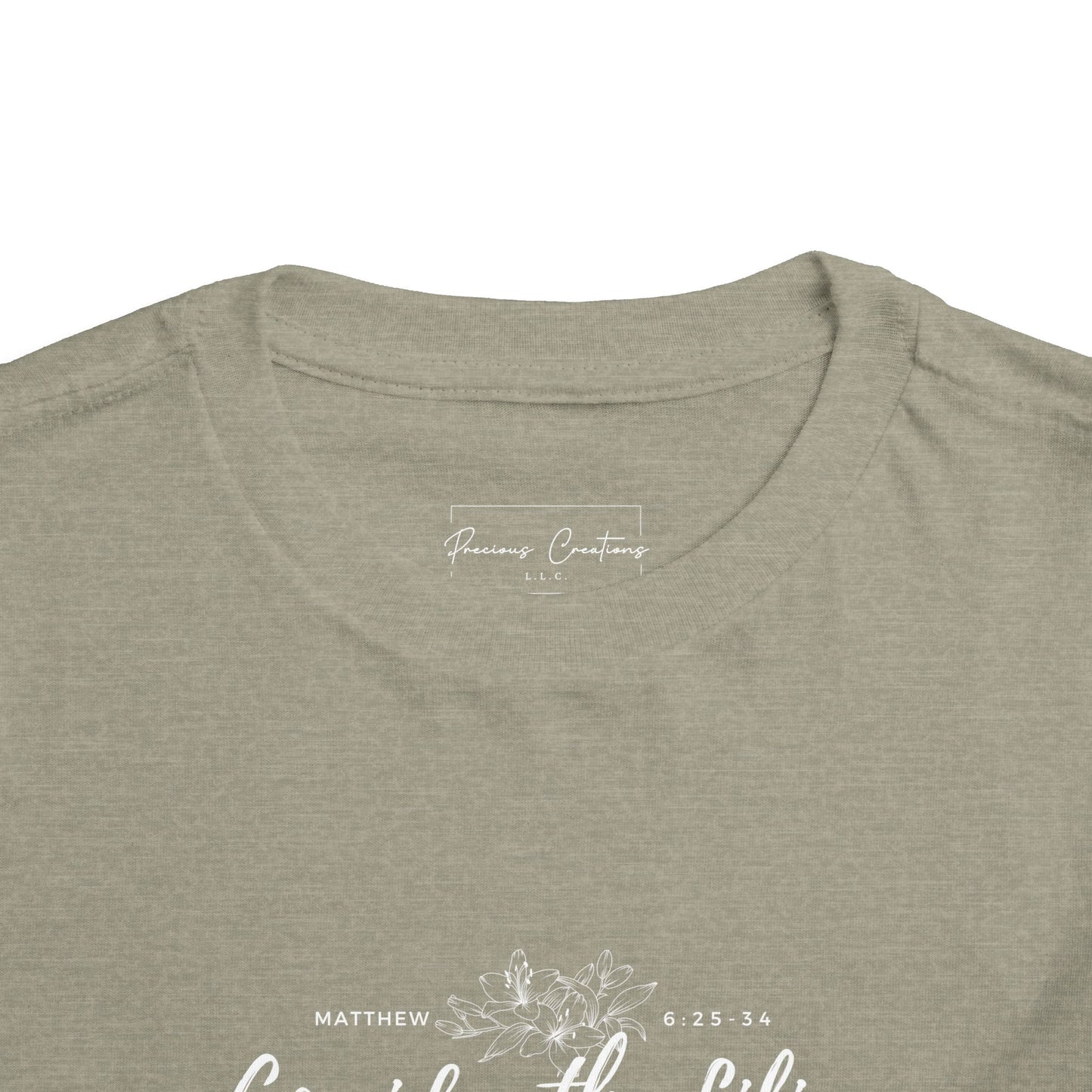 Bella + Canvas Toddler Inspirational Tee - "Consider the Lilies" - Cute Kids Shirt, Birthday Gift, Everyday Wear, Family Matching, Nature Lover