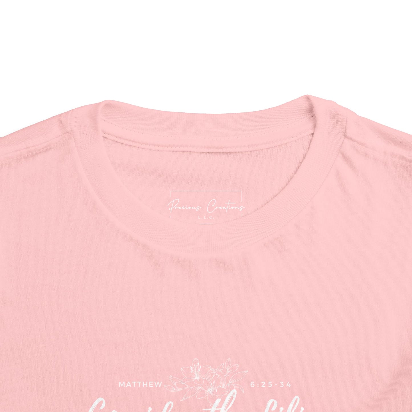Bella + Canvas Toddler Inspirational Tee - "Consider the Lilies" - Cute Kids Shirt, Birthday Gift, Everyday Wear, Family Matching, Nature Lover