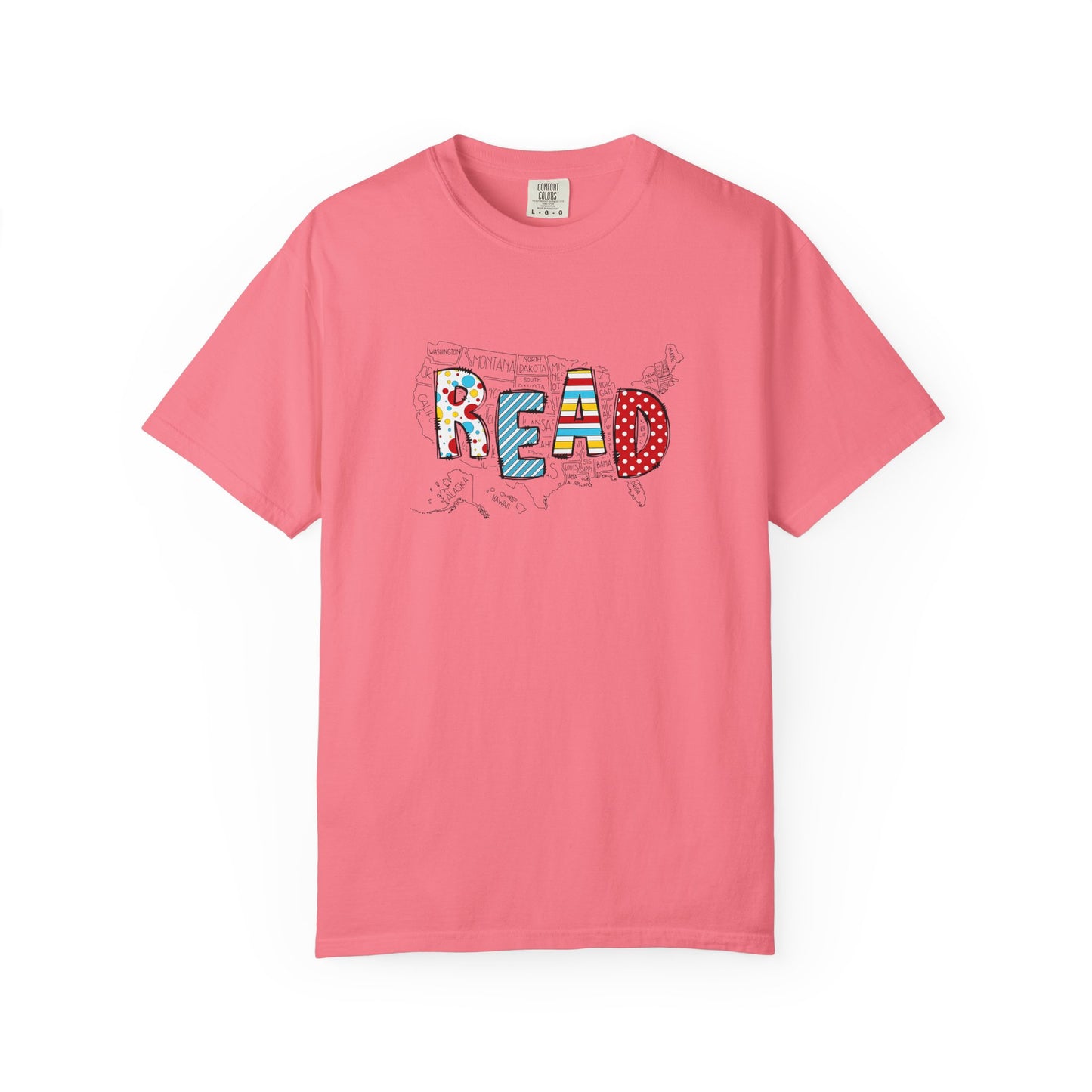 Comfort Colors Unisex Read across the US - Perfect for Teachers, Back to School, Gifts, Classroom Apparel, Casual Wear
