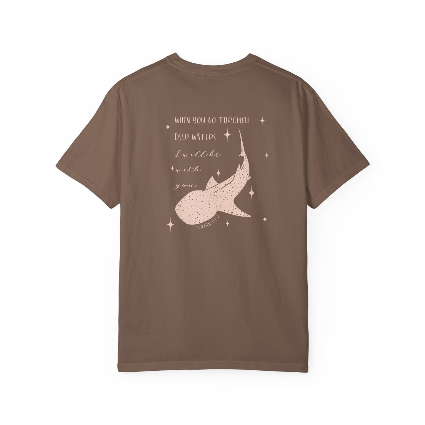 Gordy Fundraiser- Comfort Colors Isaiah 43:2 I will be with you Whale-Inspired Unisex T-shirt, Ocean Lover Gift, Casual Wear, Nature-Inspired Apparel, Perfect for Summer and Vacations