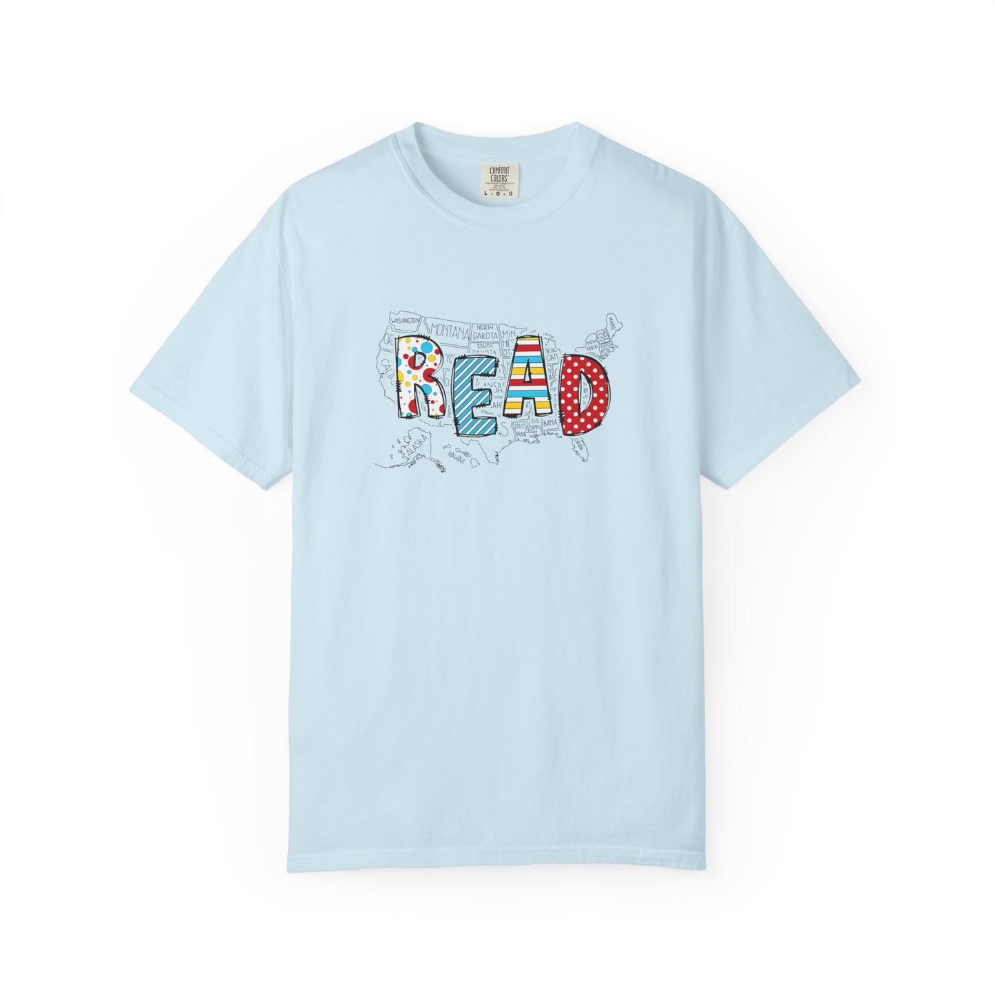 Comfort Colors Unisex Read across the US - Perfect for Teachers, Back to School, Gifts, Classroom Apparel, Casual Wear