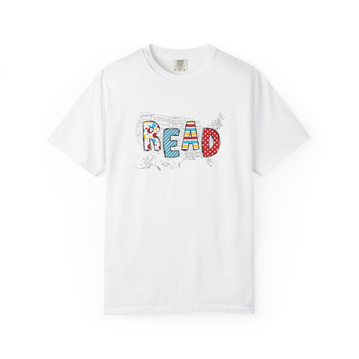 Comfort Colors Unisex Read across the US - Perfect for Teachers, Back to School, Gifts, Classroom Apparel, Casual Wear
