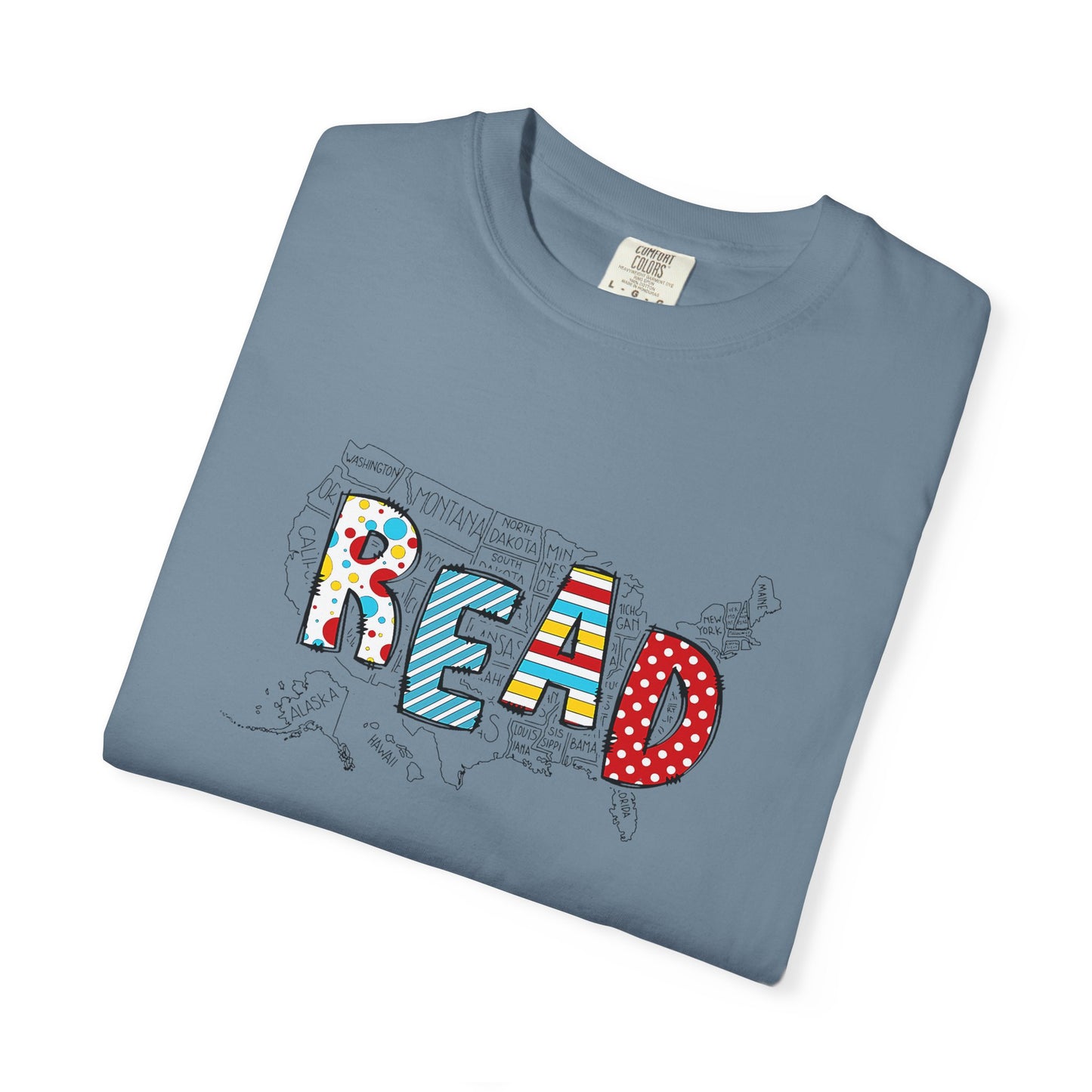 Comfort Colors Unisex Read across the US - Perfect for Teachers, Back to School, Gifts, Classroom Apparel, Casual Wear