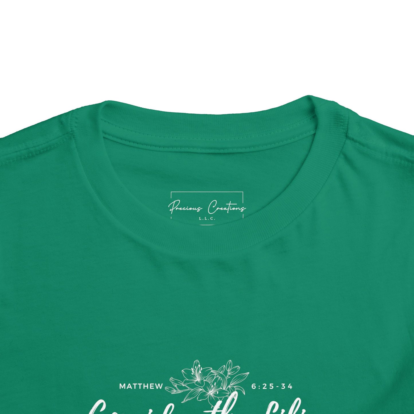 Bella + Canvas Toddler Inspirational Tee - "Consider the Lilies" - Cute Kids Shirt, Birthday Gift, Everyday Wear, Family Matching, Nature Lover