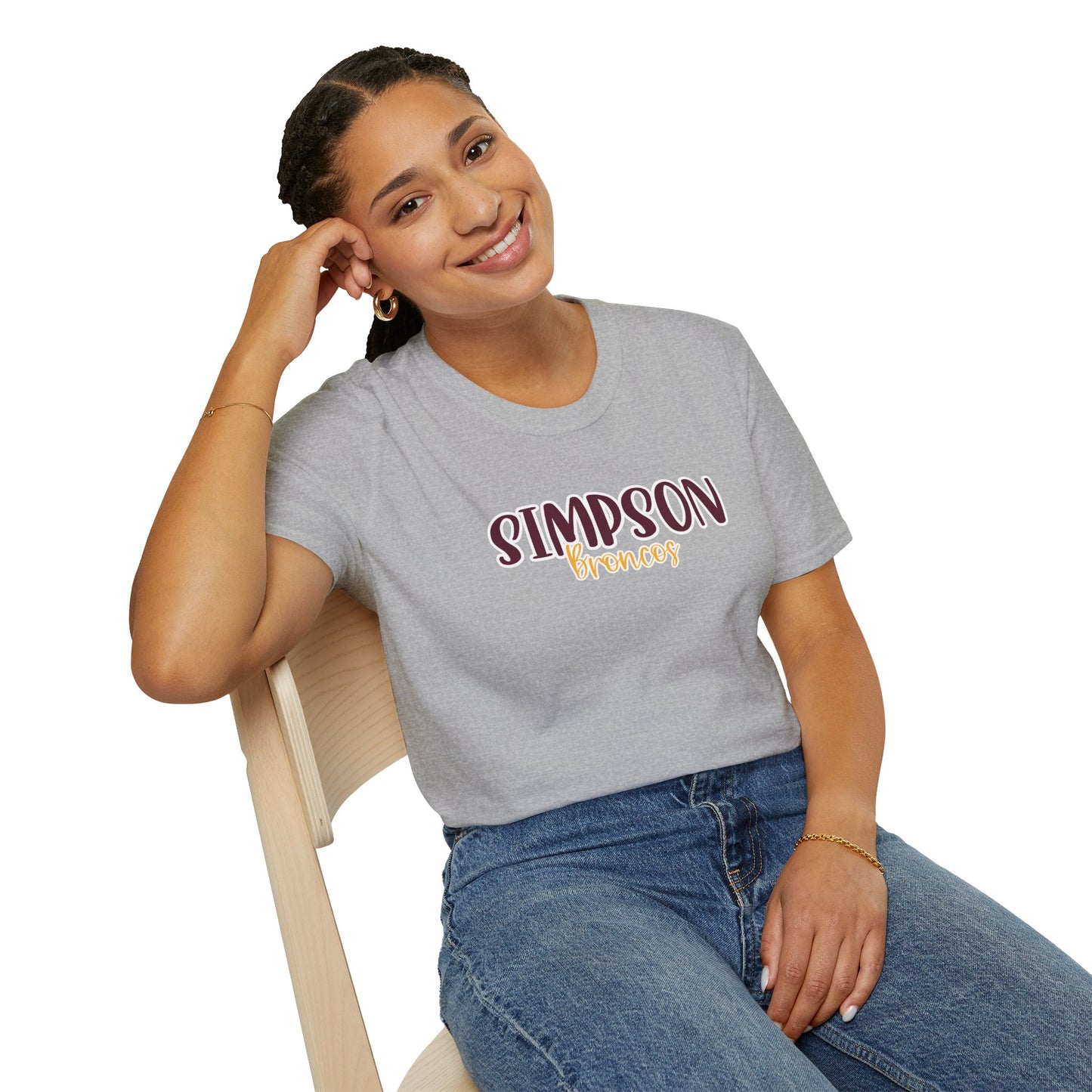 Gildan Simpson Broncos Style 2 Unisex Softstyle T-Shirt, Cute Graphic Tee, Team Spirit Shirt, Casual Wear, Gift for Fans
