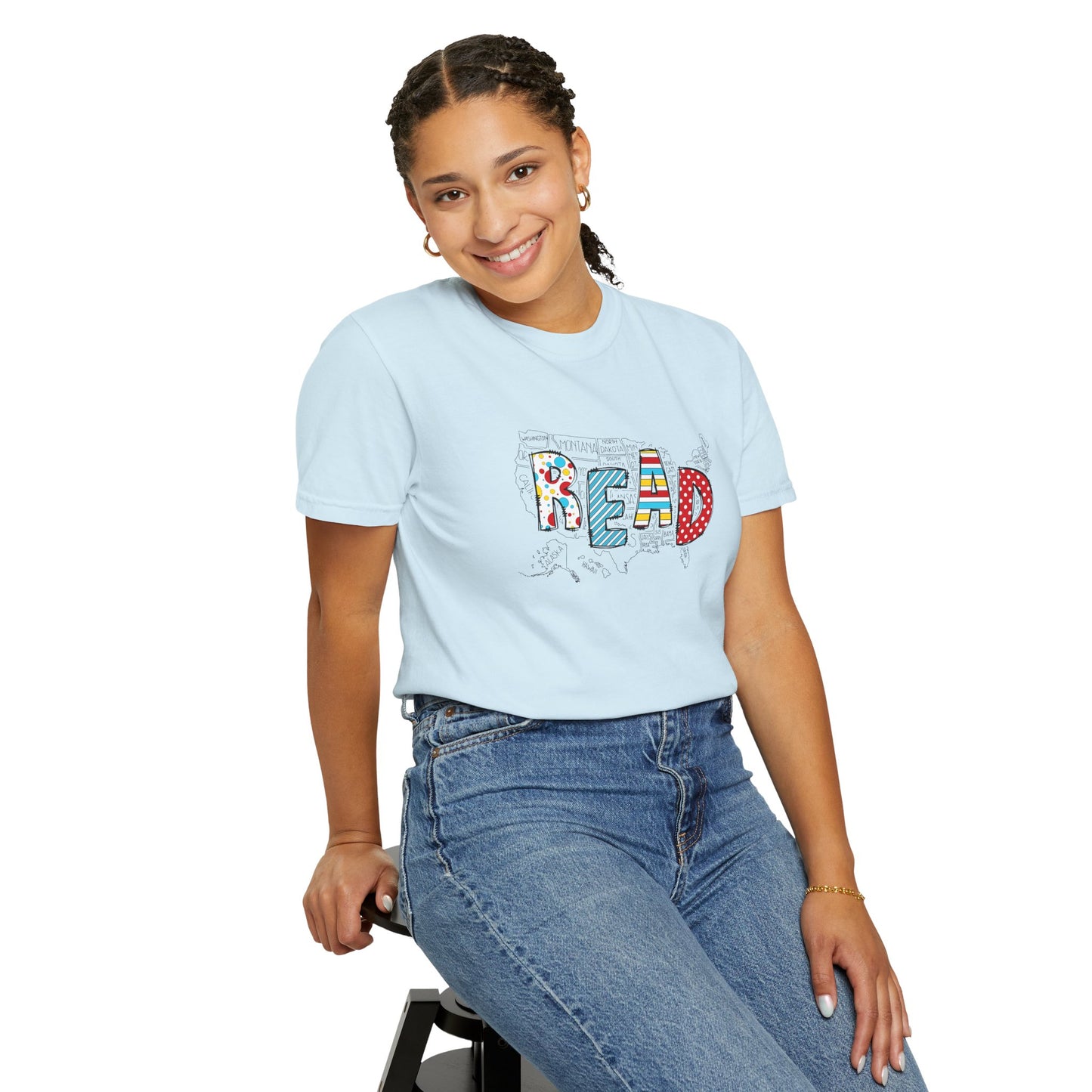 Comfort Colors Unisex Read across the US - Perfect for Teachers, Back to School, Gifts, Classroom Apparel, Casual Wear