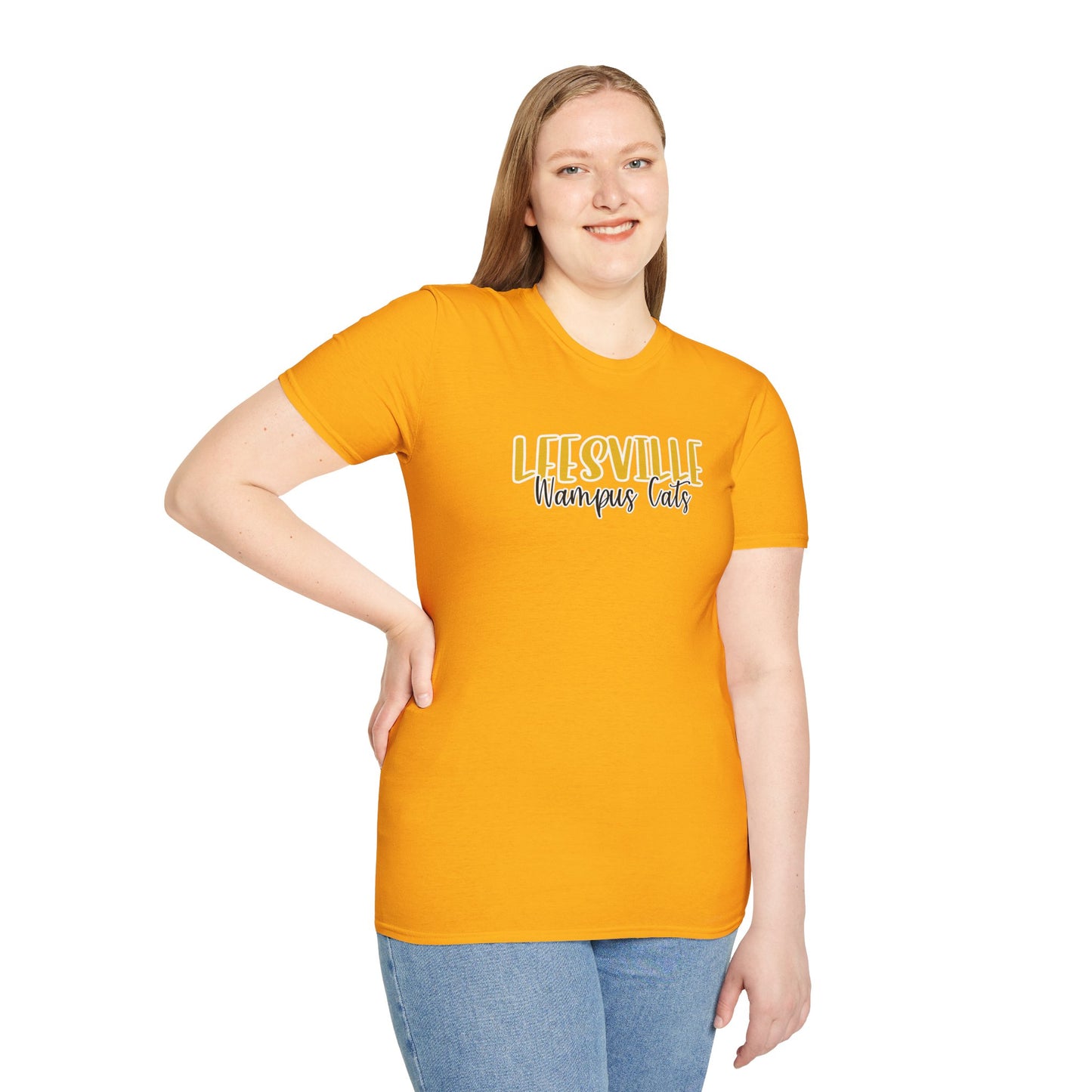 Copy of Gildan Leesville Wampus Cats Style 2 Unisex Softstyle T-Shirt, Cute Graphic Tee, Team Spirit Shirt, Casual Wear, Gift for Fans