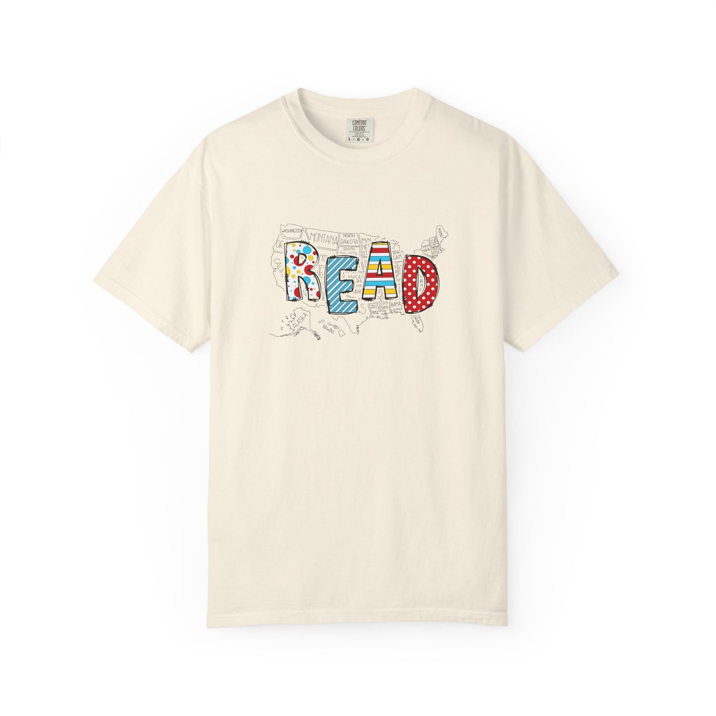 Comfort Colors Unisex Read across the US - Perfect for Teachers, Back to School, Gifts, Classroom Apparel, Casual Wear