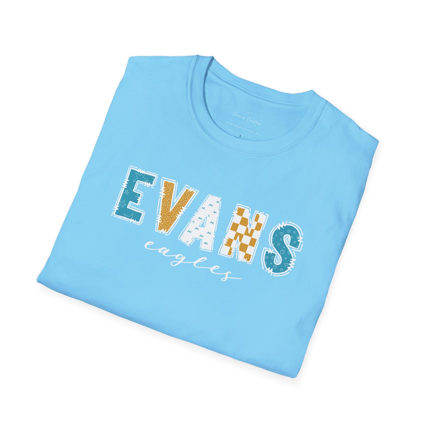 Gildan Evans Eagles Unisex Softstyle T-Shirt, Cute Graphic Tee, Team Spirit Shirt, Casual Wear, Gift for Fans
