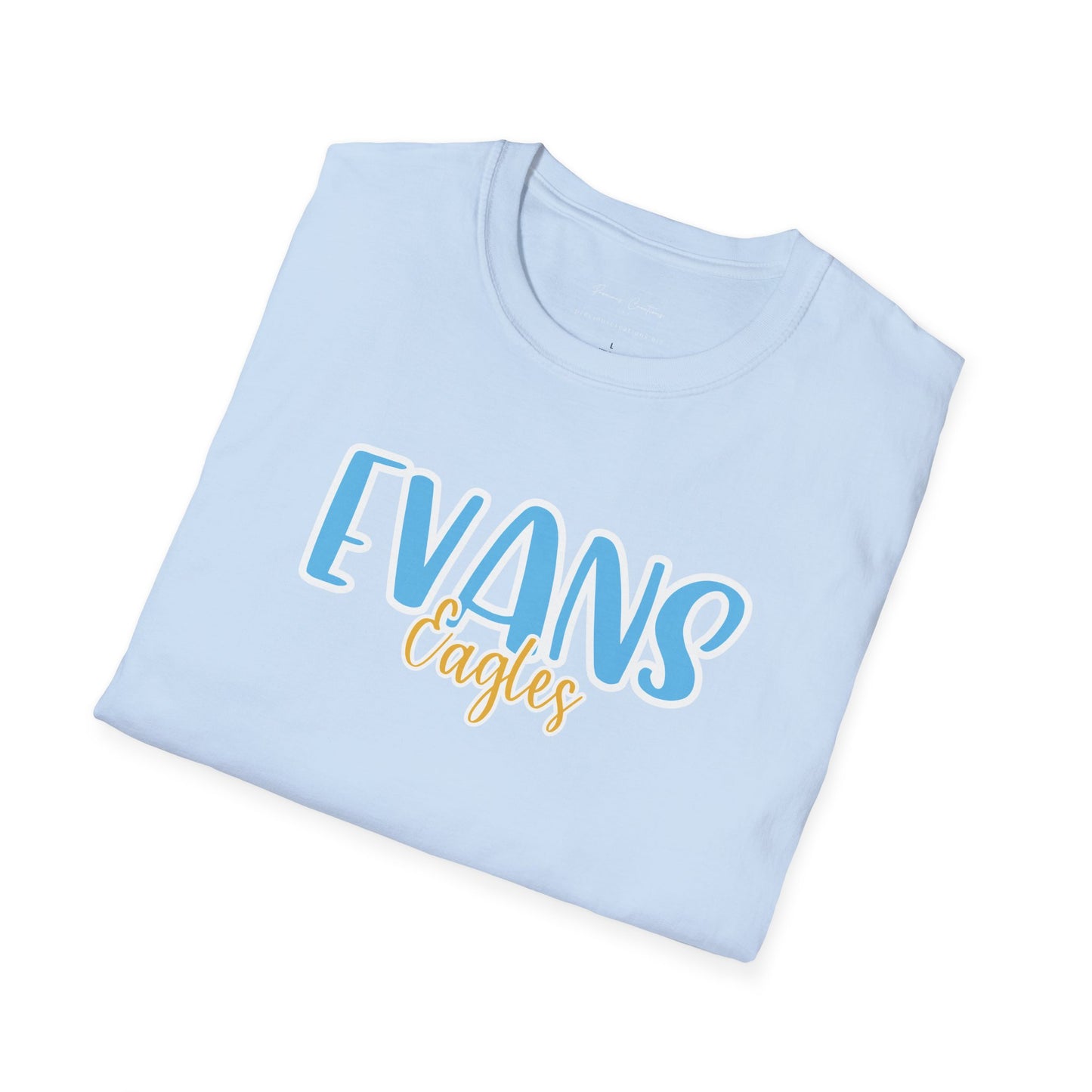 Gildan Evans Eagles Style 2 Unisex Softstyle T-Shirt, Cute Graphic Tee, Team Spirit Shirt, Casual Wear, Gift for Fans