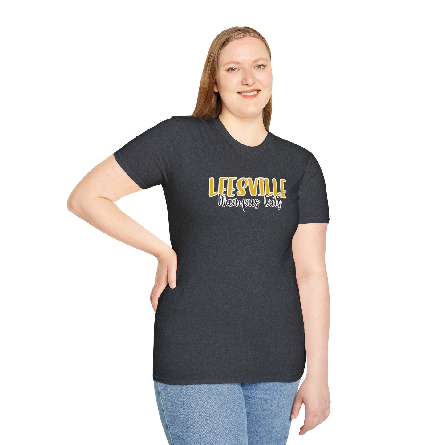 Copy of Gildan Leesville Wampus Cats Style 2 Unisex Softstyle T-Shirt, Cute Graphic Tee, Team Spirit Shirt, Casual Wear, Gift for Fans