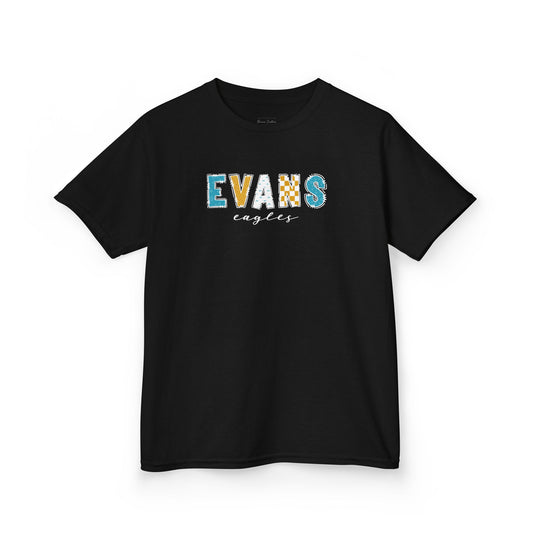 Gildan Kids Heavy Cotton Tee with Evans Eagles Design, Cute Children's T-Shirt, School Spirit Apparel, Gift for Young Fans, Sporty Kids Wear