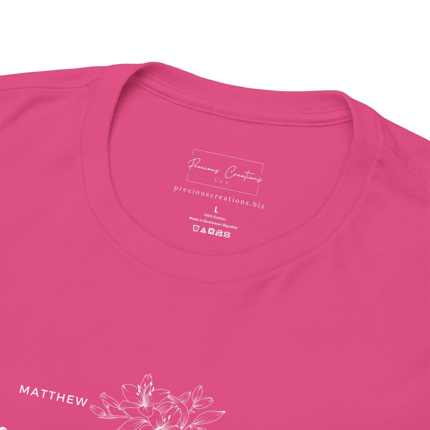 Gildan Unisex Heavy Cotton Tee with 'Consider the Lilies' Design | Casual Wear, Gifts, Inspirational Apparel, Everyday Comfort