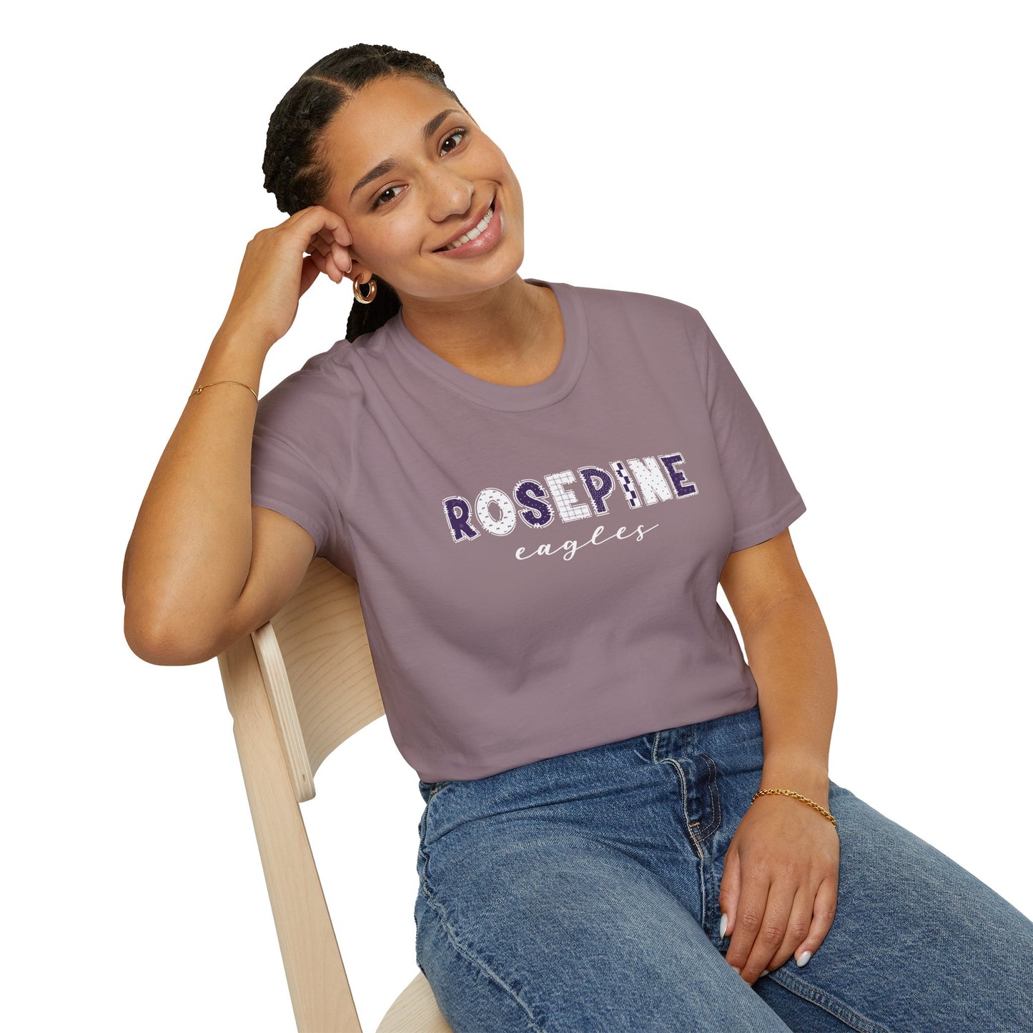 Gildan Rosepine Eagles Unisex Softstyle T-Shirt, Cute Graphic Tee, Team Spirit Shirt, Casual Wear, Gift for Fans