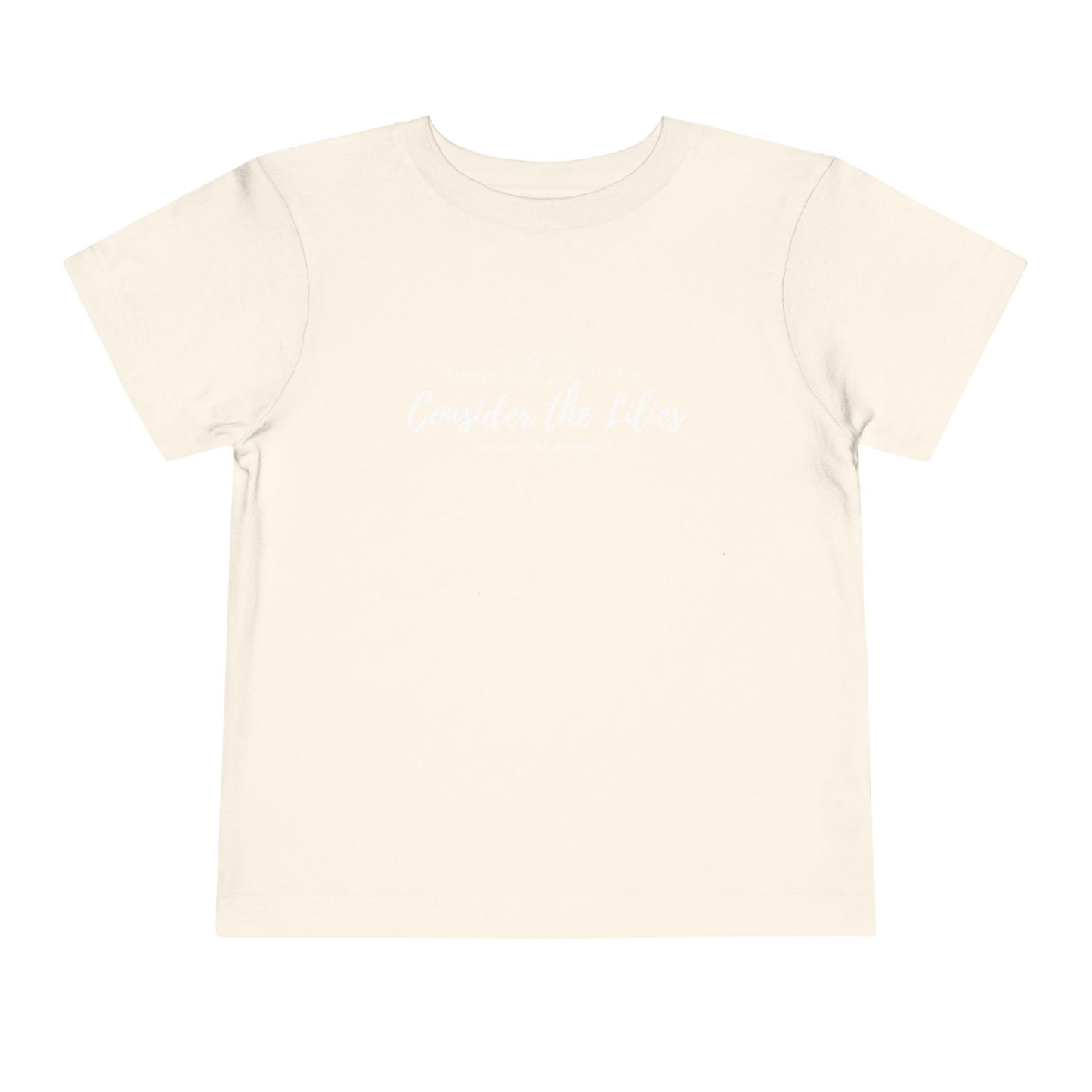 Bella + Canvas Toddler Inspirational Tee - "Consider the Lilies" - Cute Kids Shirt, Birthday Gift, Everyday Wear, Family Matching, Nature Lover
