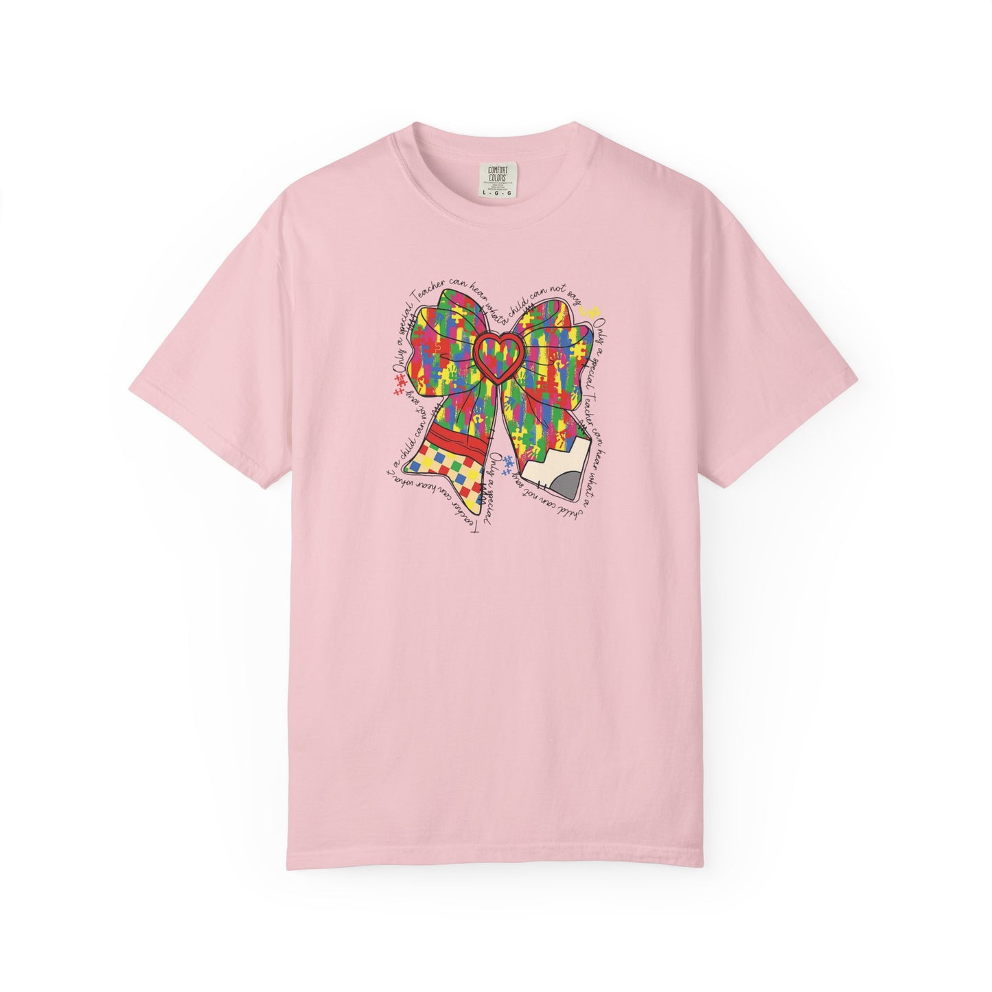 Comfort Colors Special Education Bow T-Shirt , Unisex Garment-Dyed Tee, Casual Wear, Gift for Her, Holiday Apparel