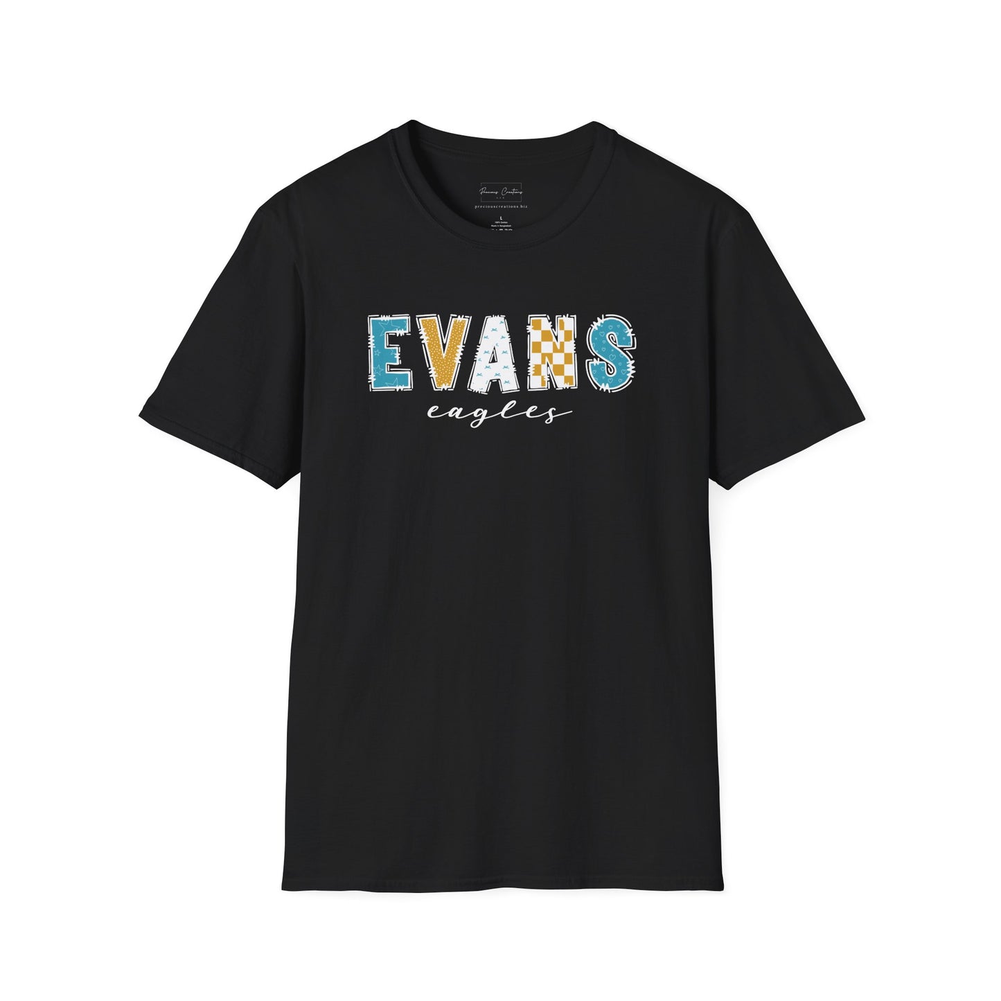 Gildan Evans Eagles Unisex Softstyle T-Shirt, Cute Graphic Tee, Team Spirit Shirt, Casual Wear, Gift for Fans