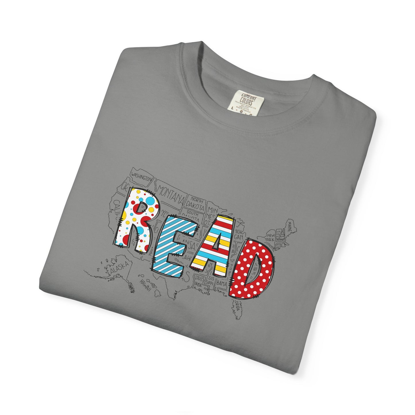 Comfort Colors Unisex Read across the US - Perfect for Teachers, Back to School, Gifts, Classroom Apparel, Casual Wear