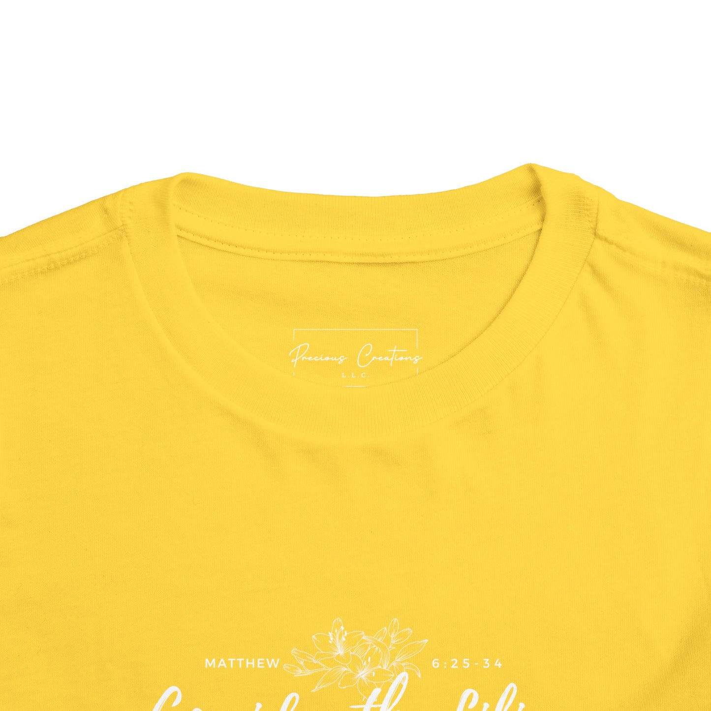 Bella + Canvas Toddler Inspirational Tee - "Consider the Lilies" - Cute Kids Shirt, Birthday Gift, Everyday Wear, Family Matching, Nature Lover