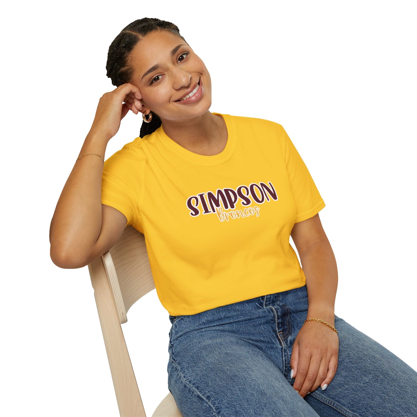 Gildan Simpson Broncos Style 2 Unisex Softstyle T-Shirt, Cute Graphic Tee, Team Spirit Shirt, Casual Wear, Gift for Fans