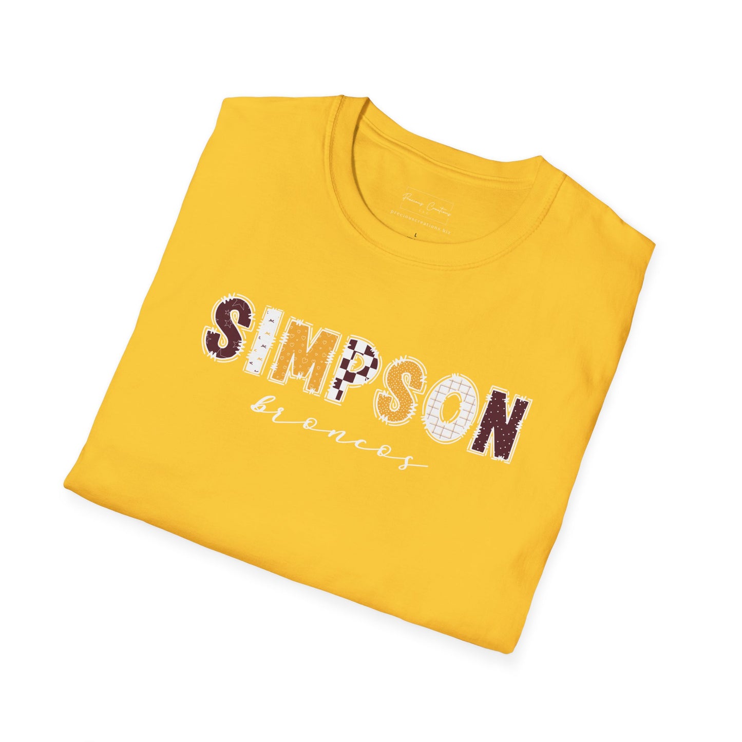Gildan Simpson Broncos Unisex Softstyle T-Shirt, Cute Graphic Tee, Team Spirit Shirt, Casual Wear, Gift for Fans