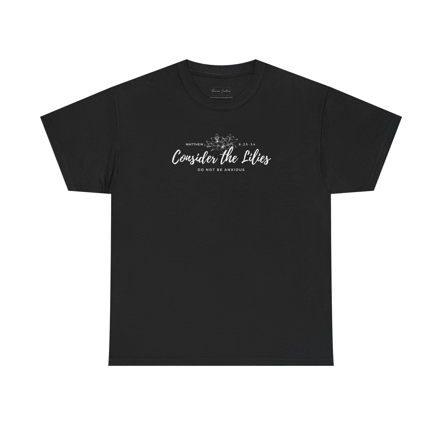 Gildan Unisex Heavy Cotton Tee with 'Consider the Lilies' Design | Casual Wear, Gifts, Inspirational Apparel, Everyday Comfort