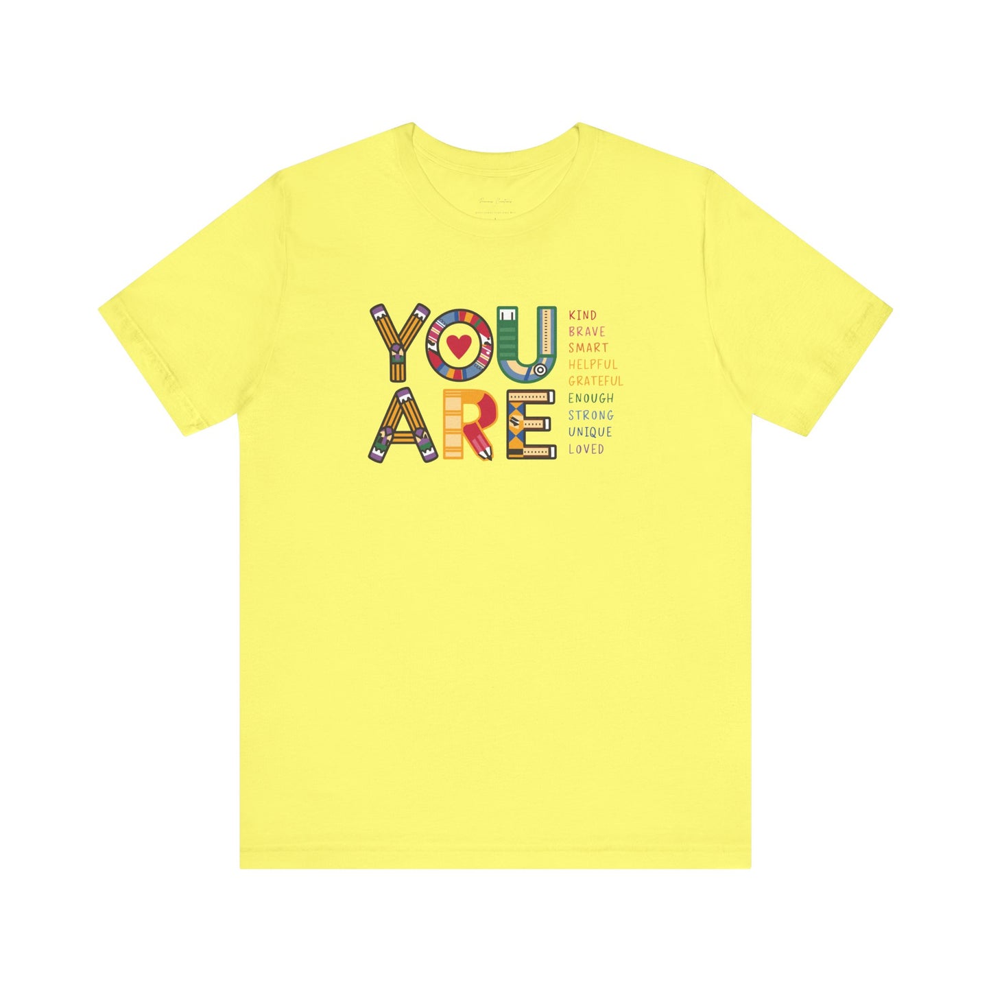 Bella + Canvas Teacher Tee, Unisex Jersey Short Sleeve Tee, Comfortable, You are Affirmations