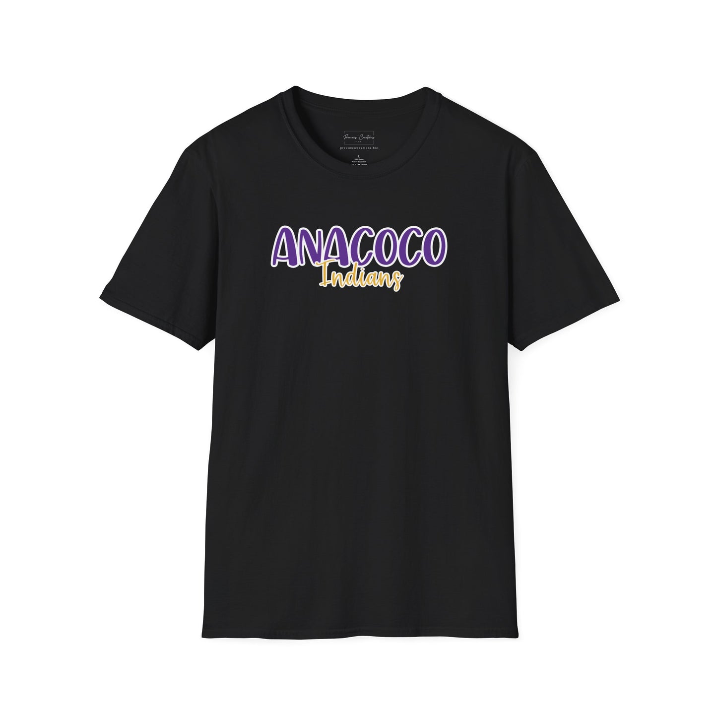 Gildan Anacoco Indians Style 2 Unisex Softstyle T-Shirt, Cute Graphic Tee, Team Spirit Shirt, Casual Wear, Gift for Fans