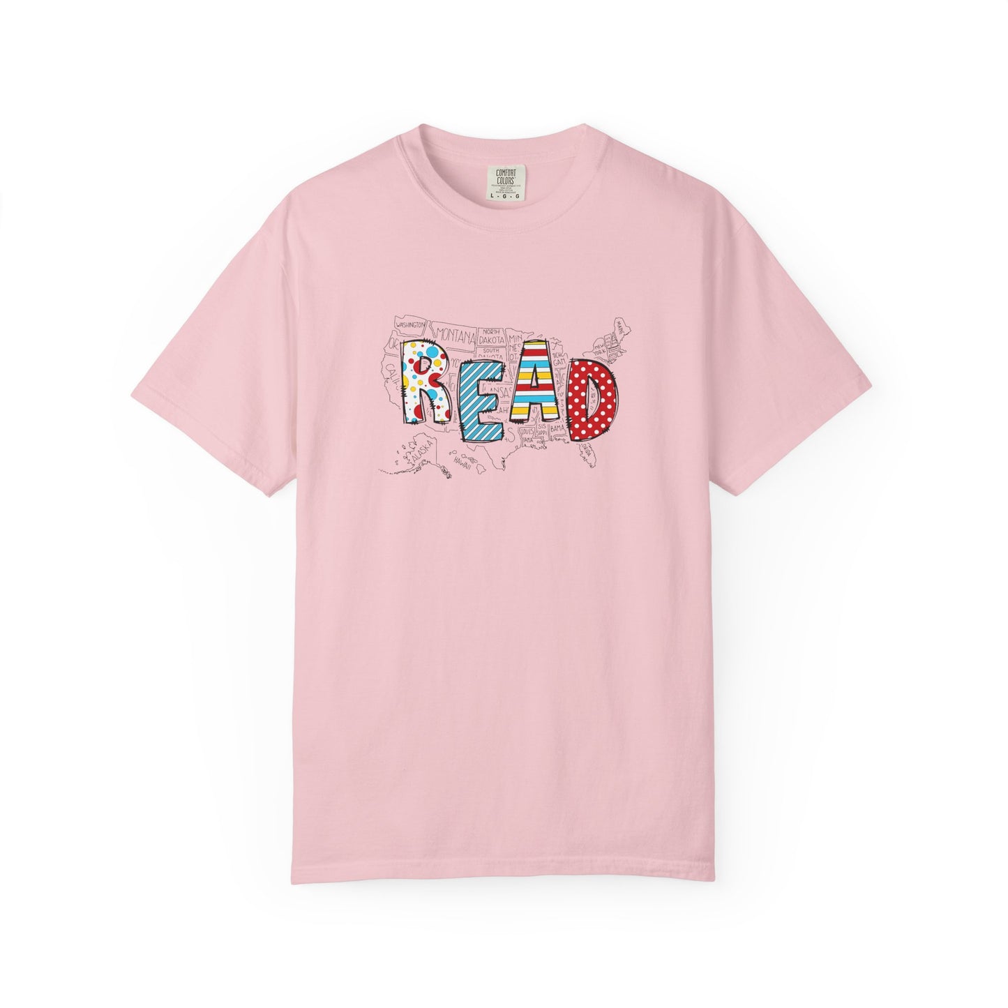 Comfort Colors Unisex Read across the US - Perfect for Teachers, Back to School, Gifts, Classroom Apparel, Casual Wear