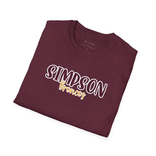 Gildan Simpson Broncos Style 2 Unisex Softstyle T-Shirt, Cute Graphic Tee, Team Spirit Shirt, Casual Wear, Gift for Fans