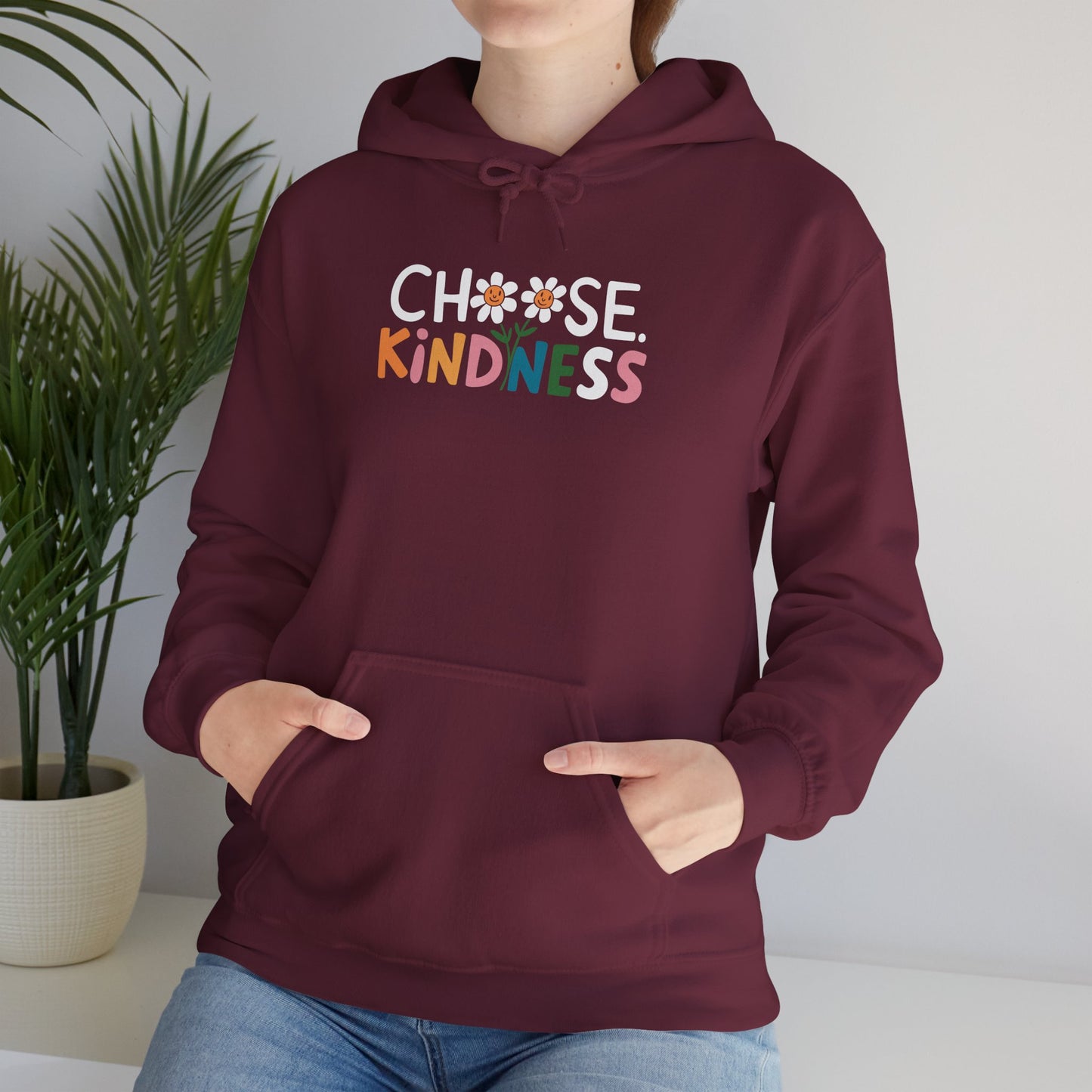 Gildan Choose Kindness Hoodie, Comfortable Sweatshirt, Gift for Friends, Inspirational Apparel, Cozy Layering