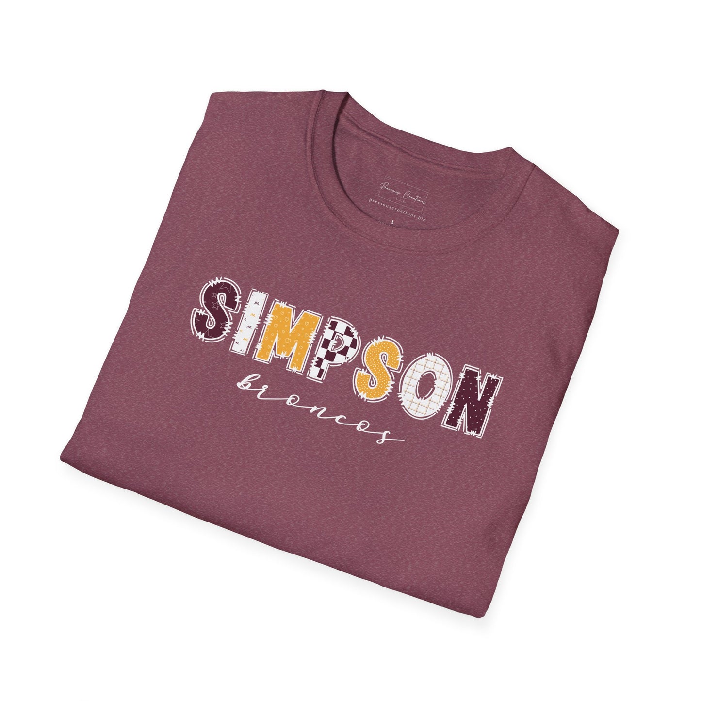 Gildan Simpson Broncos Unisex Softstyle T-Shirt, Cute Graphic Tee, Team Spirit Shirt, Casual Wear, Gift for Fans