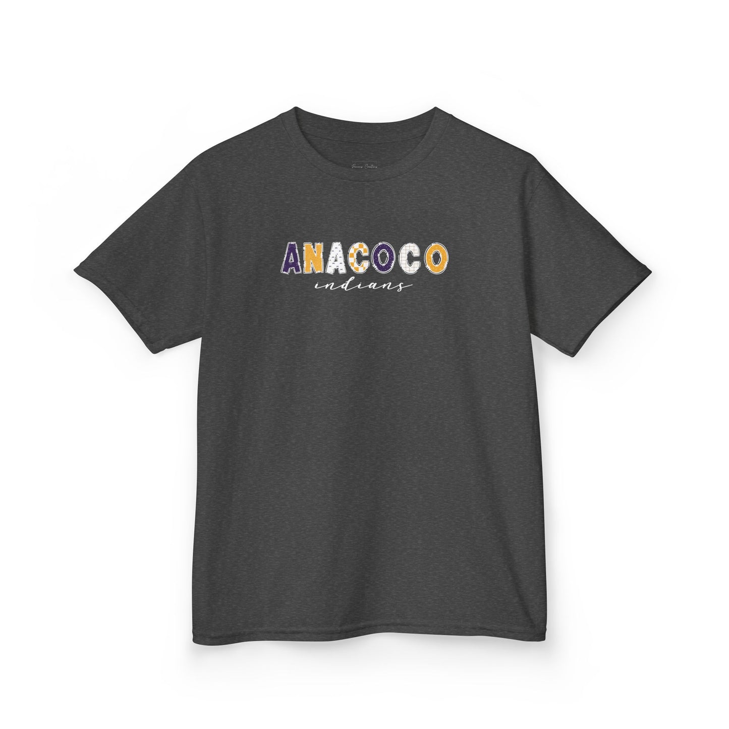 Gildan Kids Heavy Cotton Tee with Anacoco Indians Design, Cute Children's T-Shirt, School Spirit Apparel, Gift for Young Fans, Sporty Kids Wear