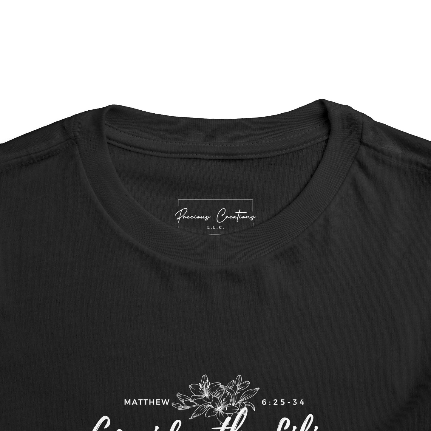 Bella + Canvas Toddler Inspirational Tee - "Consider the Lilies" - Cute Kids Shirt, Birthday Gift, Everyday Wear, Family Matching, Nature Lover