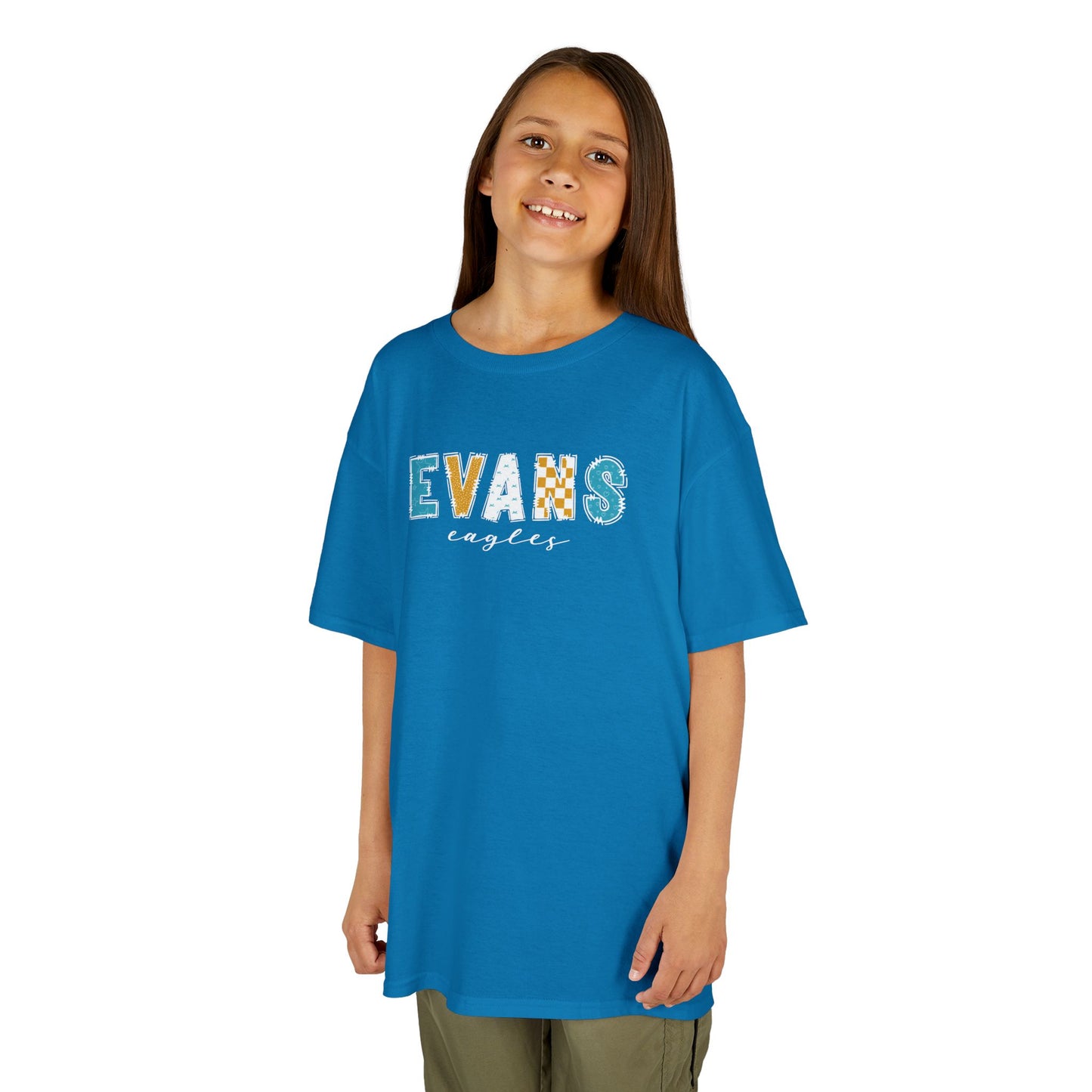 Gildan Kids Heavy Cotton Tee with Evans Eagles Design, Cute Children's T-Shirt, School Spirit Apparel, Gift for Young Fans, Sporty Kids Wear