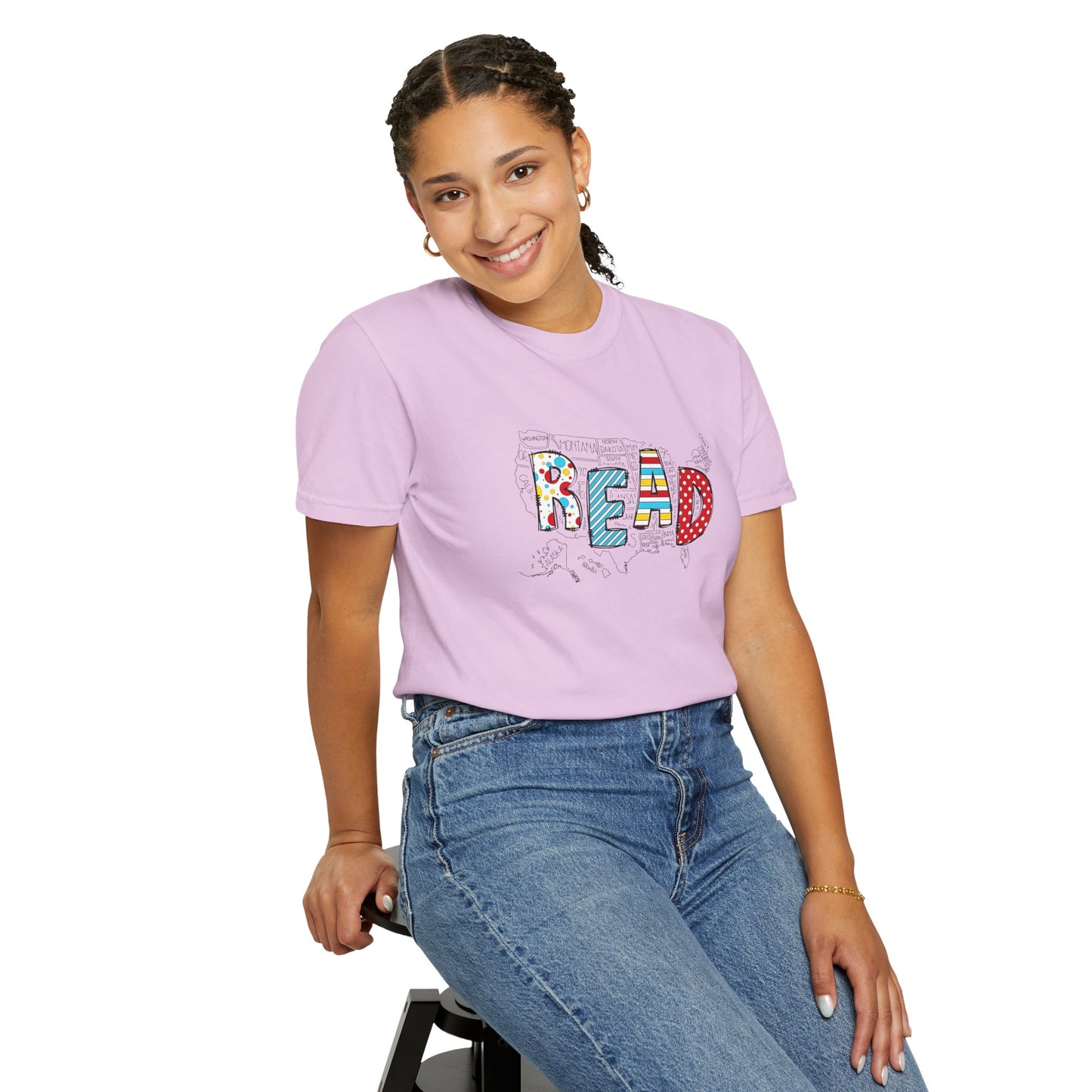 Comfort Colors Unisex Read across the US - Perfect for Teachers, Back to School, Gifts, Classroom Apparel, Casual Wear