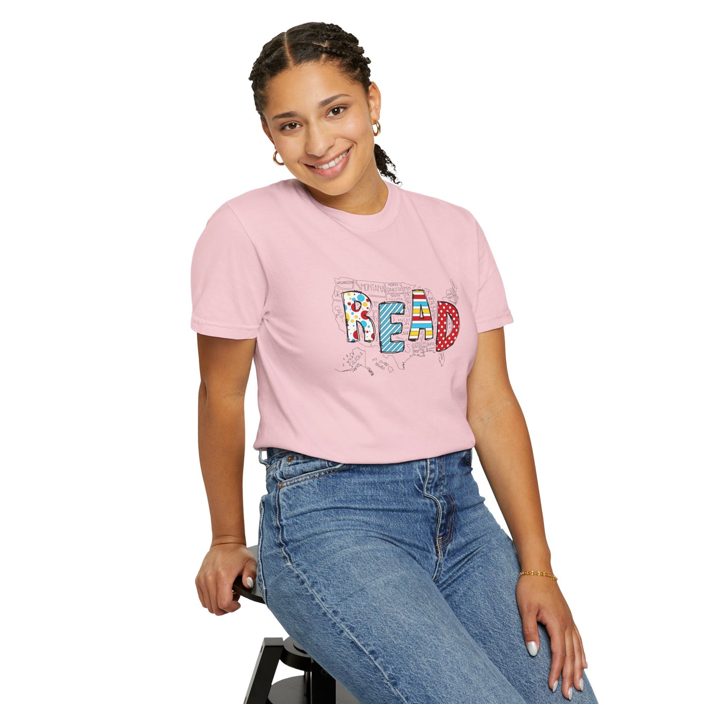 Comfort Colors Unisex Read across the US - Perfect for Teachers, Back to School, Gifts, Classroom Apparel, Casual Wear
