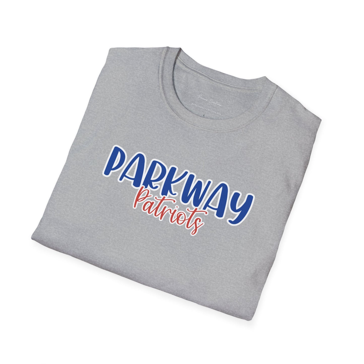Gildan Parkway Patriots Style 2 Unisex Softstyle T-Shirt, Cute Graphic Tee, Team Spirit Shirt, Casual Wear, Gift for Fans