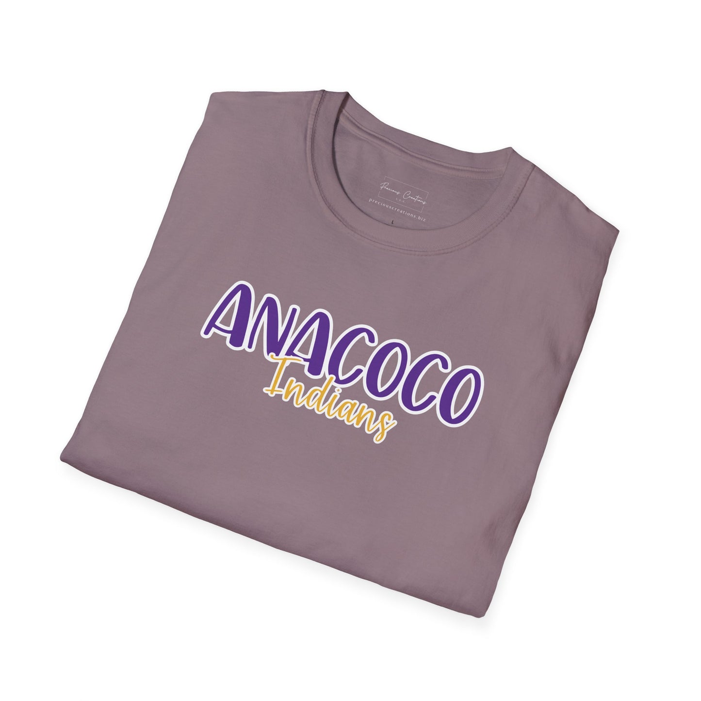 Gildan Anacoco Indians Style 2 Unisex Softstyle T-Shirt, Cute Graphic Tee, Team Spirit Shirt, Casual Wear, Gift for Fans