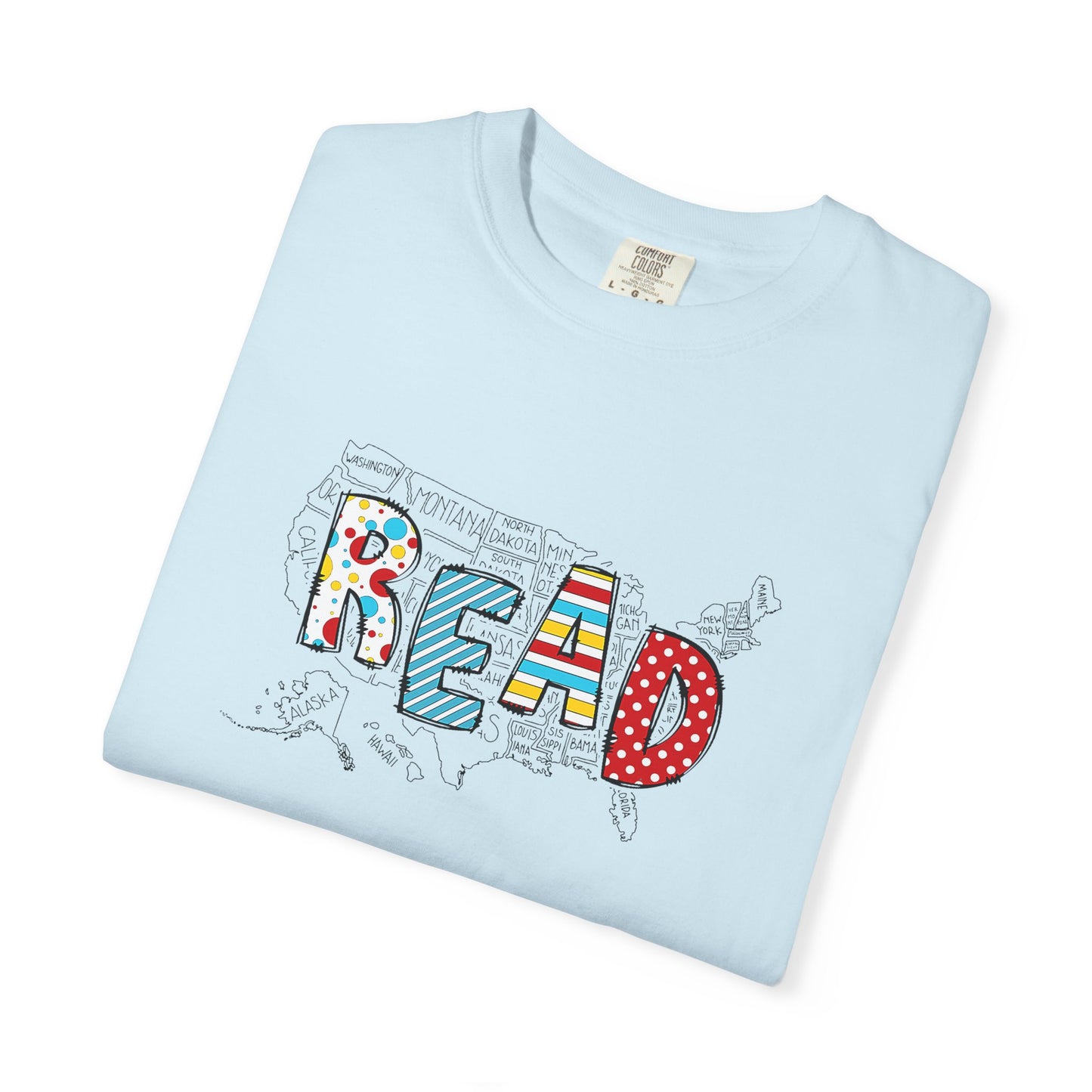 Comfort Colors Unisex Read across the US - Perfect for Teachers, Back to School, Gifts, Classroom Apparel, Casual Wear