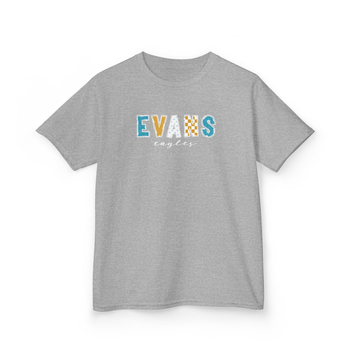 Gildan Kids Heavy Cotton Tee with Evans Eagles Design, Cute Children's T-Shirt, School Spirit Apparel, Gift for Young Fans, Sporty Kids Wear